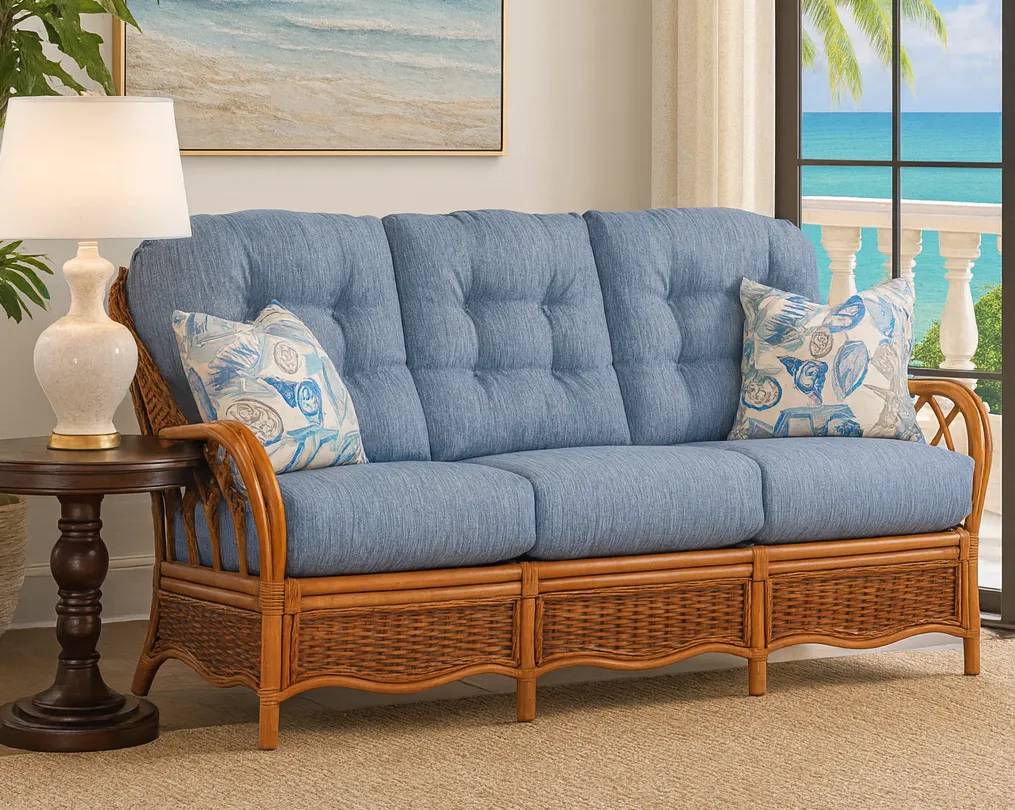 Everglade 76" Rattan Sofa Tan (+28 finishes - 69 fabrics) 4 Everglade 76" Rattan Sofa Tan (+28 finishes - 69 fabrics)