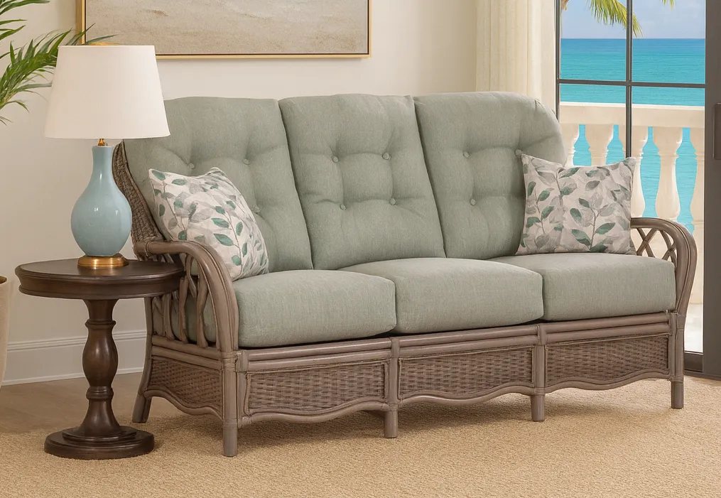 Everglade 76" Rattan Sofa Tan (+28 finishes - 69 fabrics) 9 Everglade 76" Rattan Sofa Tan (+28 finishes - 69 fabrics)