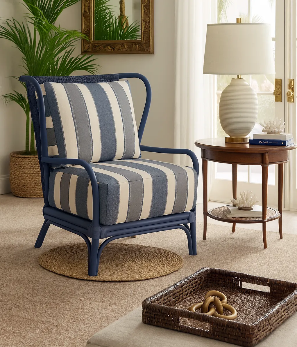 Sven Rattan Accent Chair Blue (+28 finishes +65 fabrics) 2 Sven Rattan Accent Chair Blue (+28 finishes +65 fabrics)