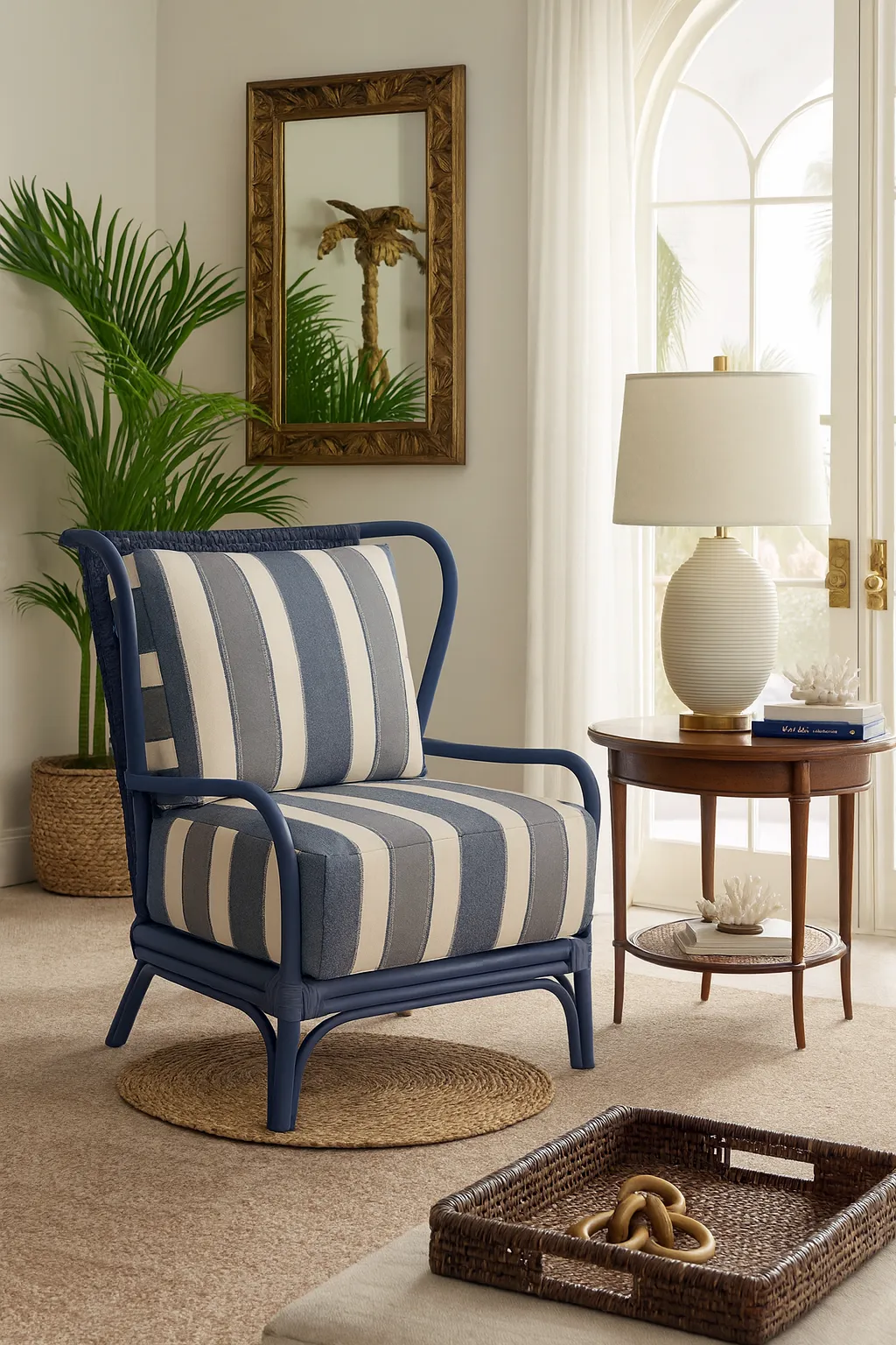 Sven Rattan Accent Chair Blue (+28 finishes +65 fabrics) 3 Sven Rattan Accent Chair Blue (+28 finishes +65 fabrics)