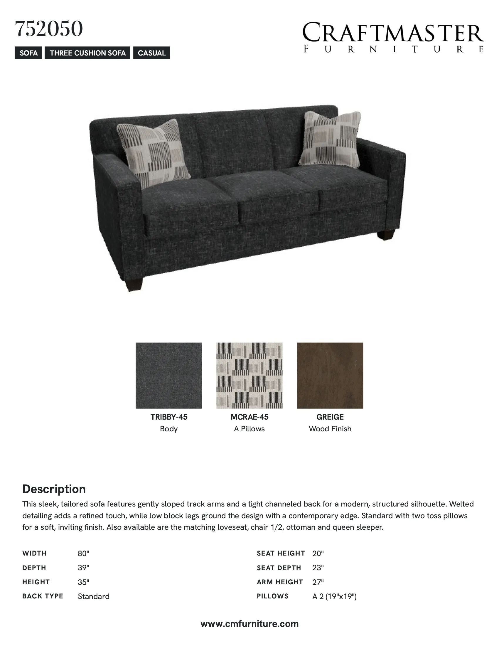 Tibby 7520 Sofa (80") +100 performance fabrics 13 Tibby 7520 Sofa (80") +100 performance fabrics