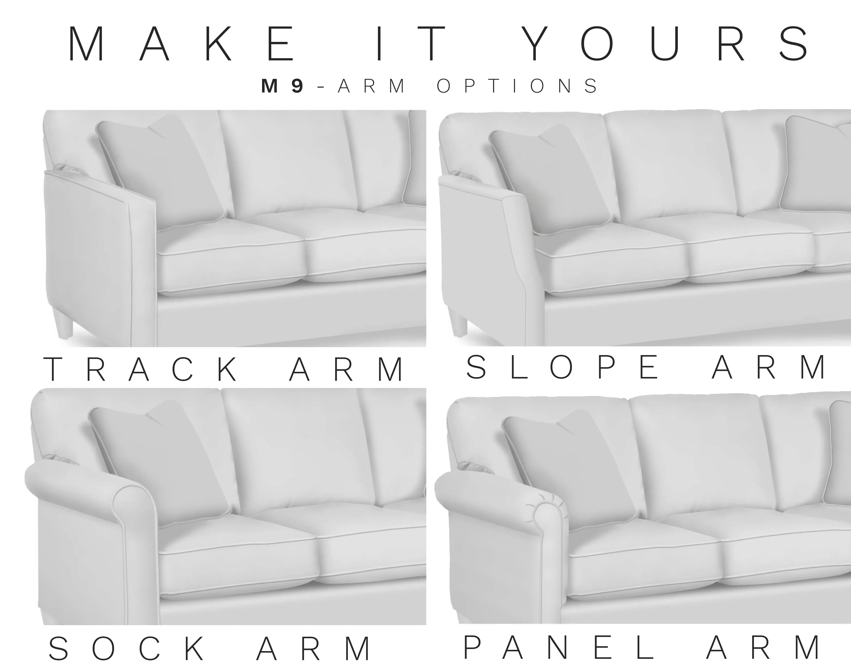 M9 Stationary Sofa with Reversible Chaise (100+ Performance fabrics) Make it yours 5 M9 Stationary Sofa with Reversible Chaise (100+ Performance fabrics) Make it yours