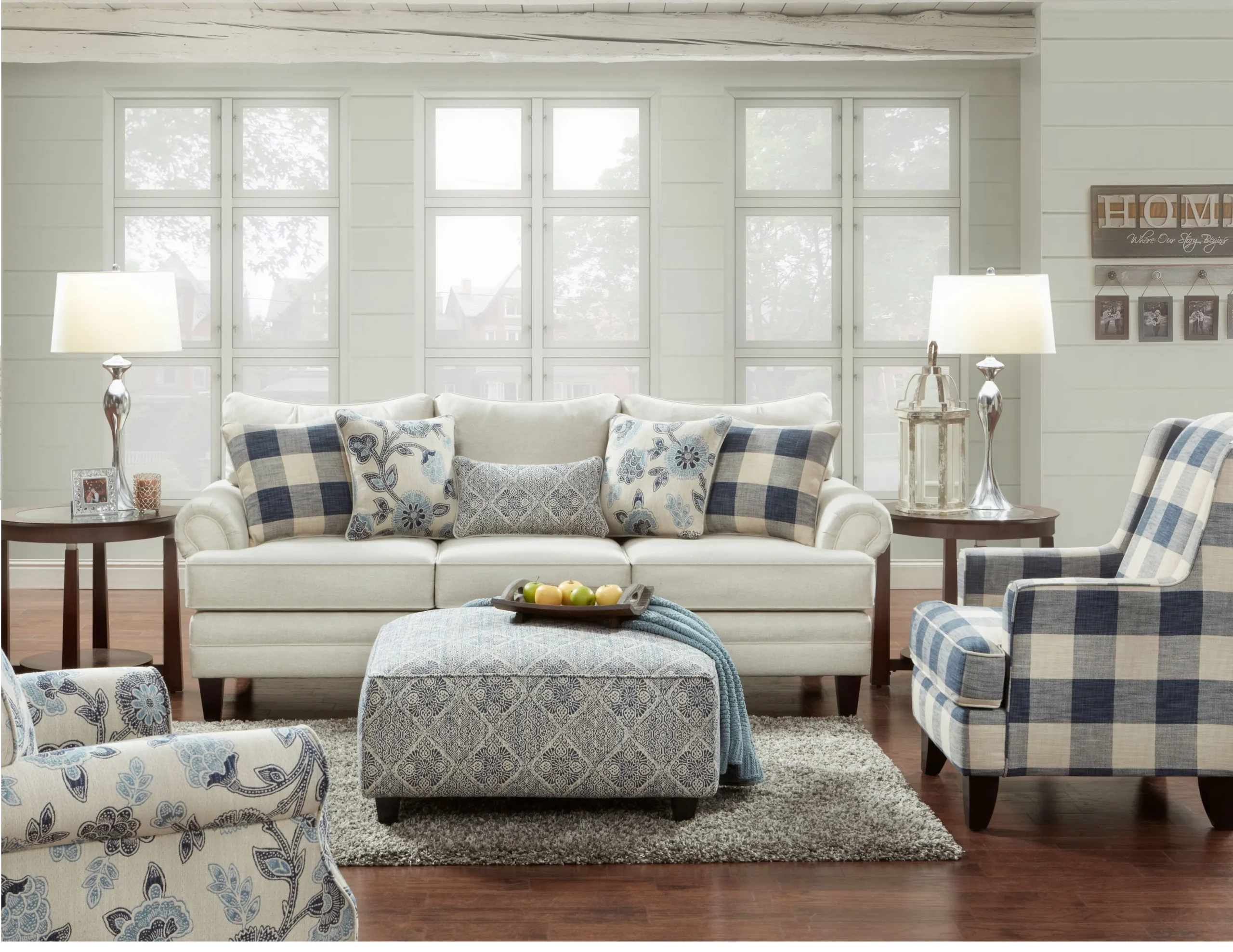 Catalina 96" Linen 4 Piece Living Room (Includes sofa, 2 chairs and cocktail ottoman) 1 Catalina 96" Linen 4 Piece Living Room (Includes sofa, 2 chairs and cocktail ottoman)