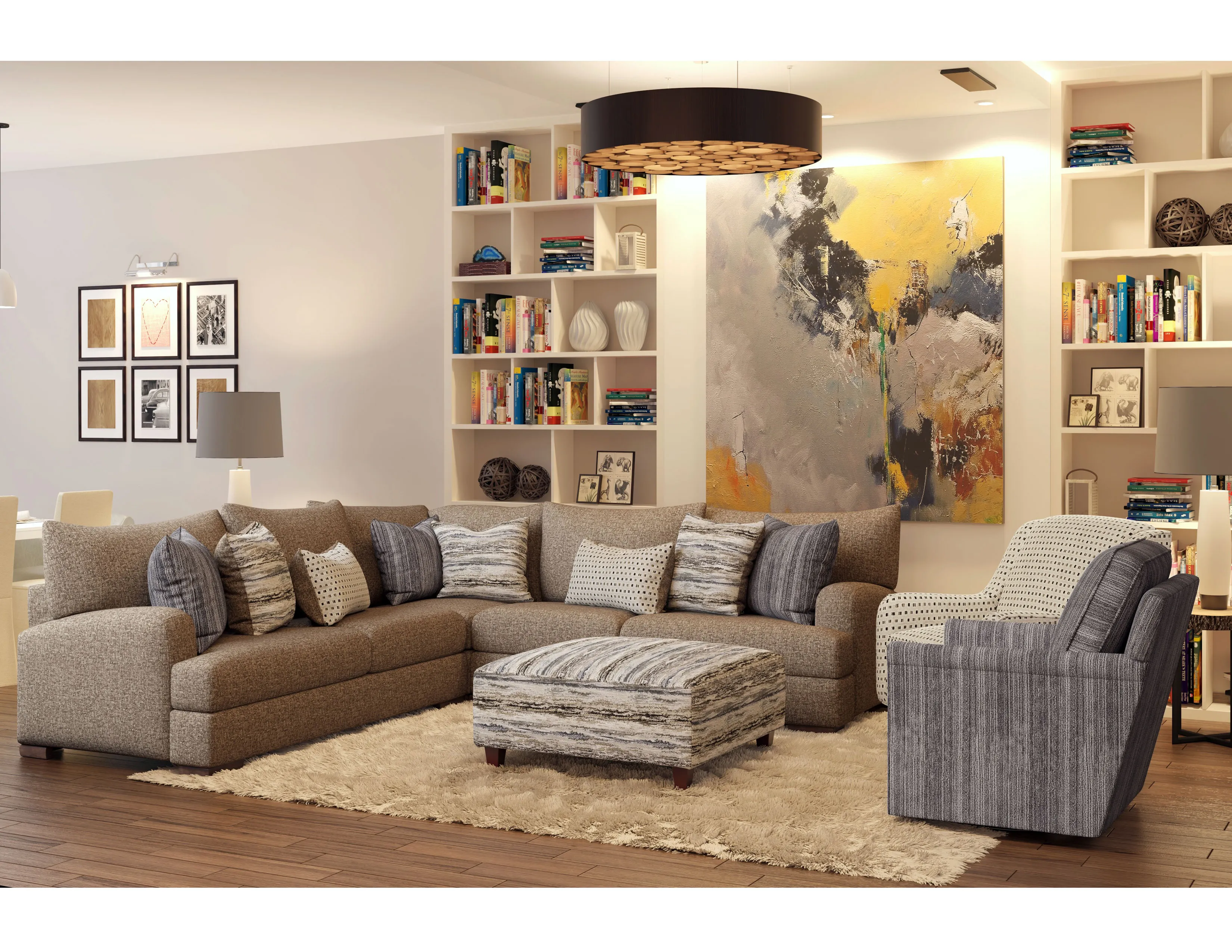 Marty Fossil 4 Piece Sectional (Includes Pillows) 111" x 111" 2 Marty Fossil 4 Piece Sectional (Includes Pillows) 111" x 111"