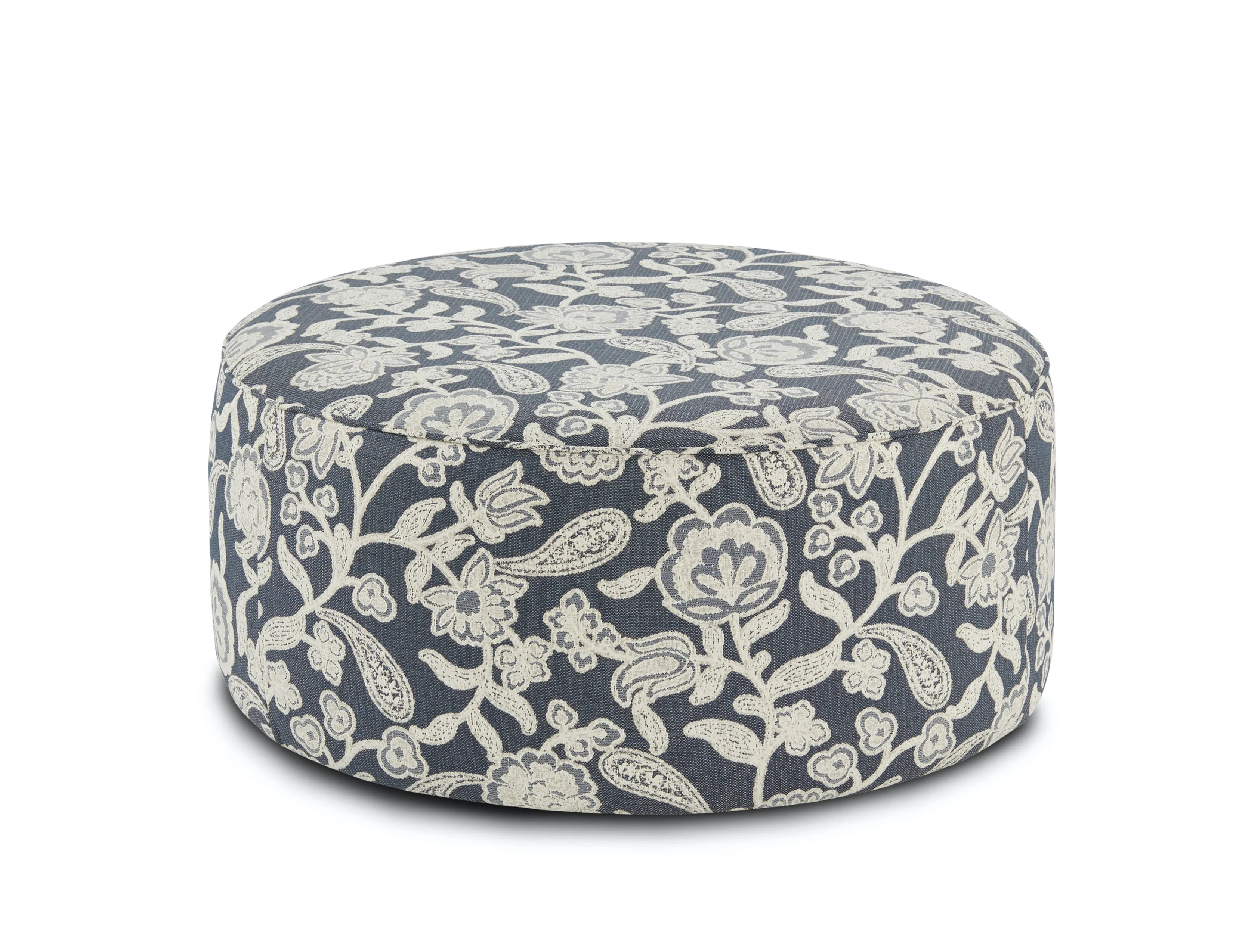 Sophie Indigo Round 39" Cocktail Ottoman 1 Sophie Indigo Round 39" Cocktail Ottoman