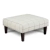 Windowpane Chalk 39" Square Cocktail Ottoman