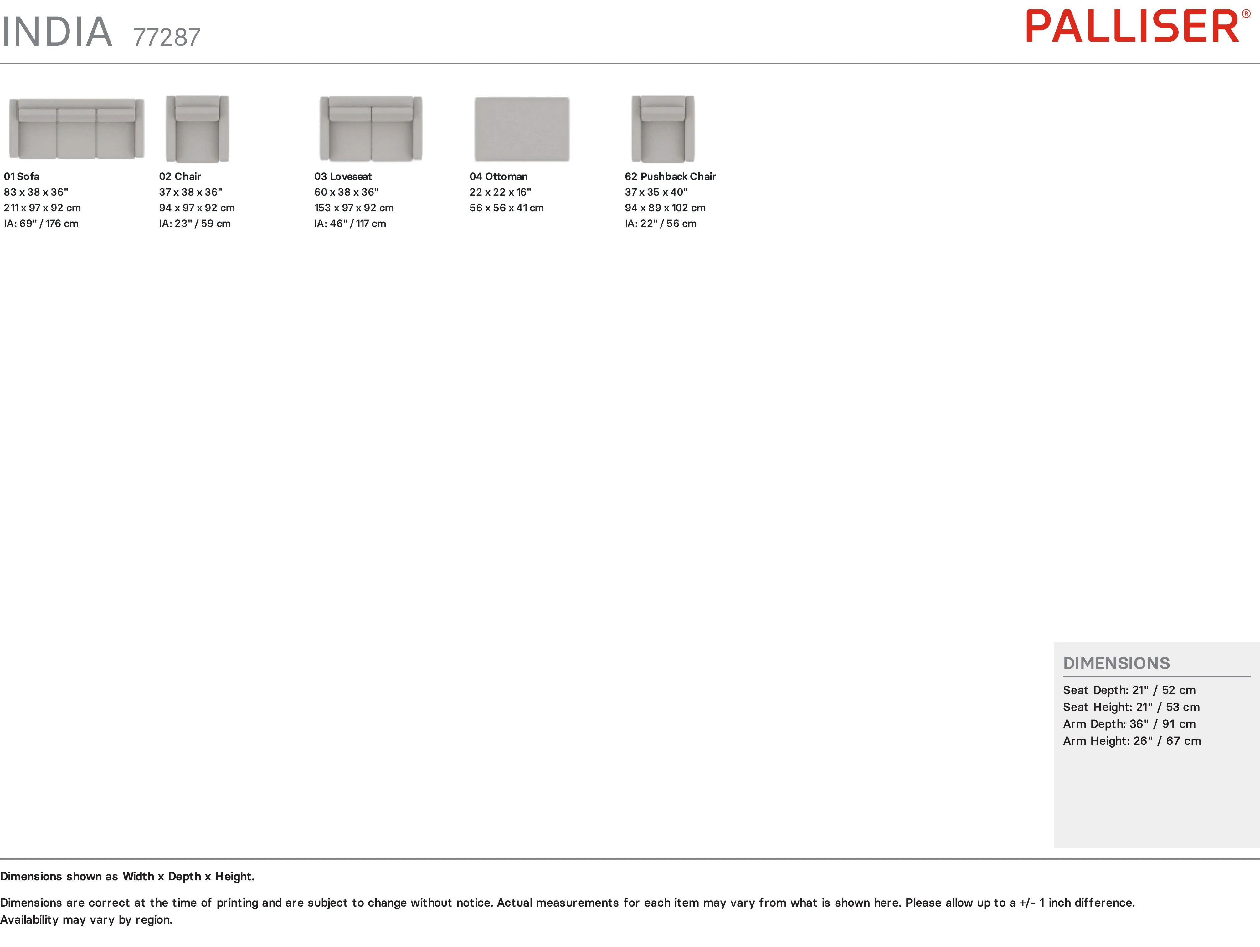 India 77287 Sofa (83") +50 fabrics 14 India 77287 Sofa (83") +50 fabrics