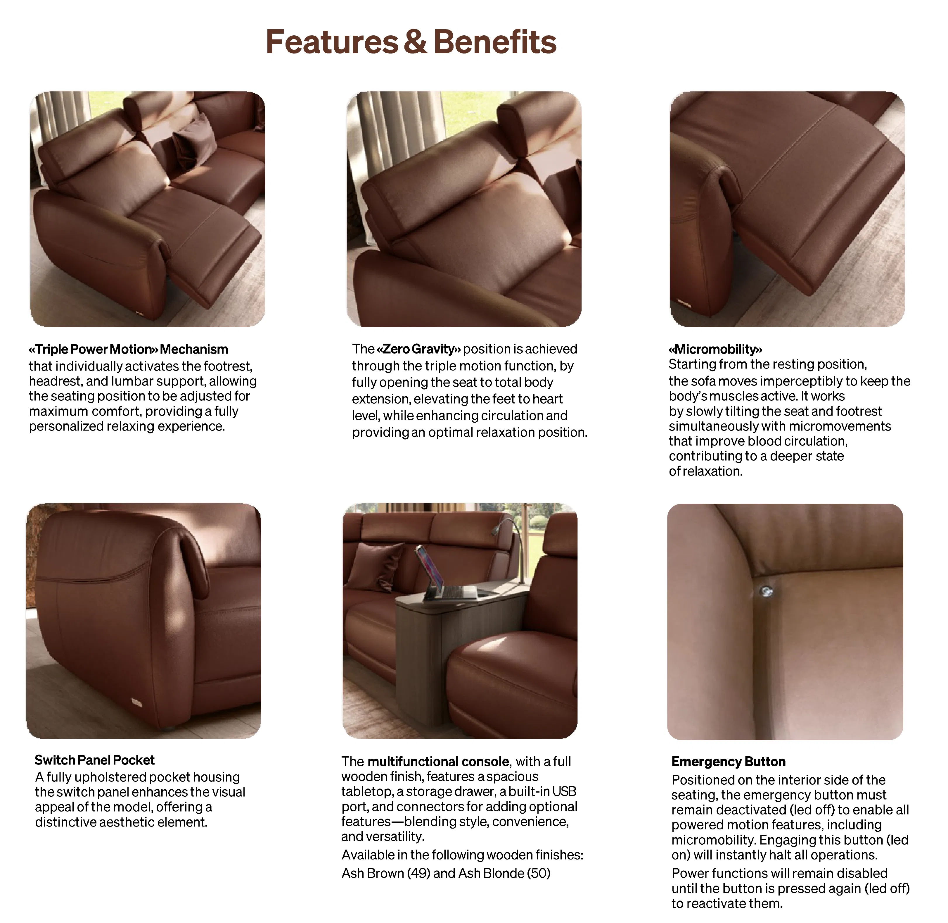 Nuvia C328 Triple Power Reclining Sofa (104") +45 fabrics 3 Nuvia C328 Triple Power Reclining Sofa (104") +45 fabrics