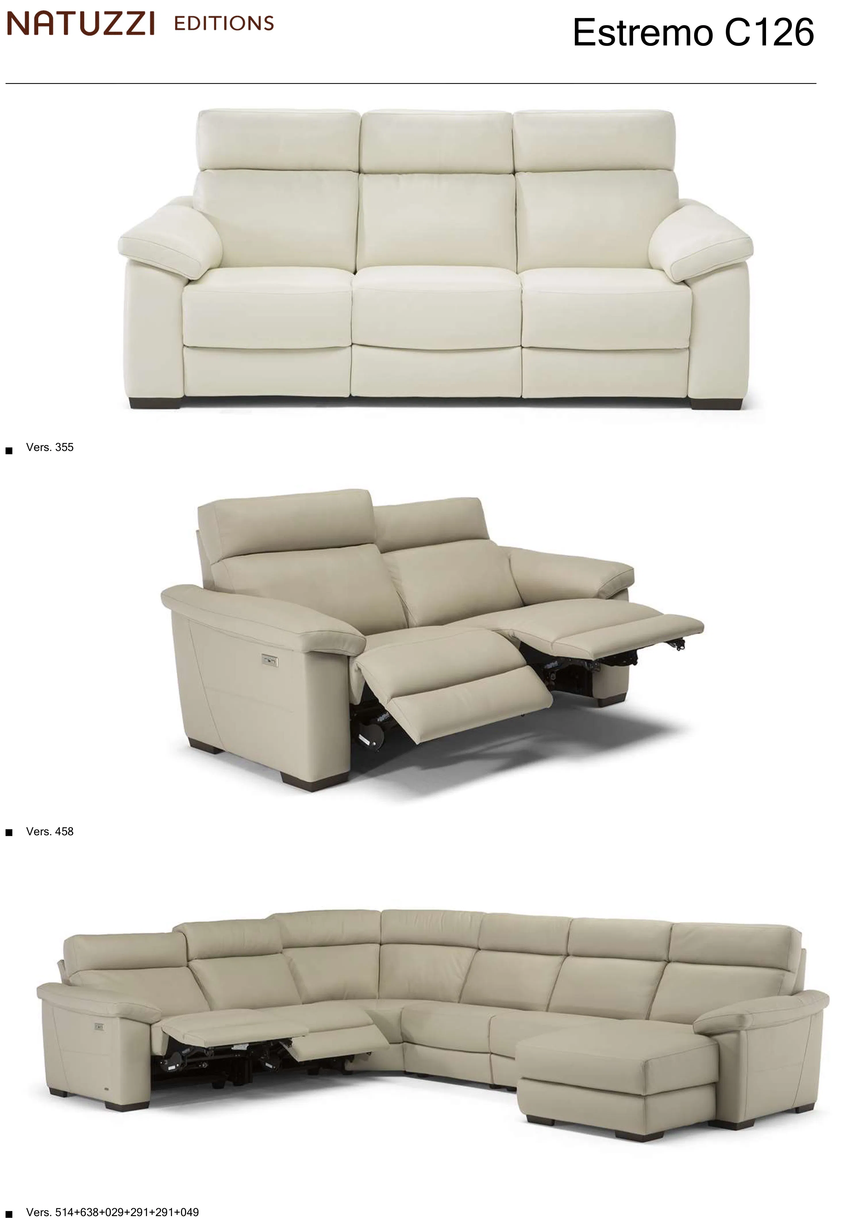 Estremo C126 Sofa 77" or 88"(+40 fabrics) 3 Estremo C126 Sofa 77" or 88"(+40 fabrics)