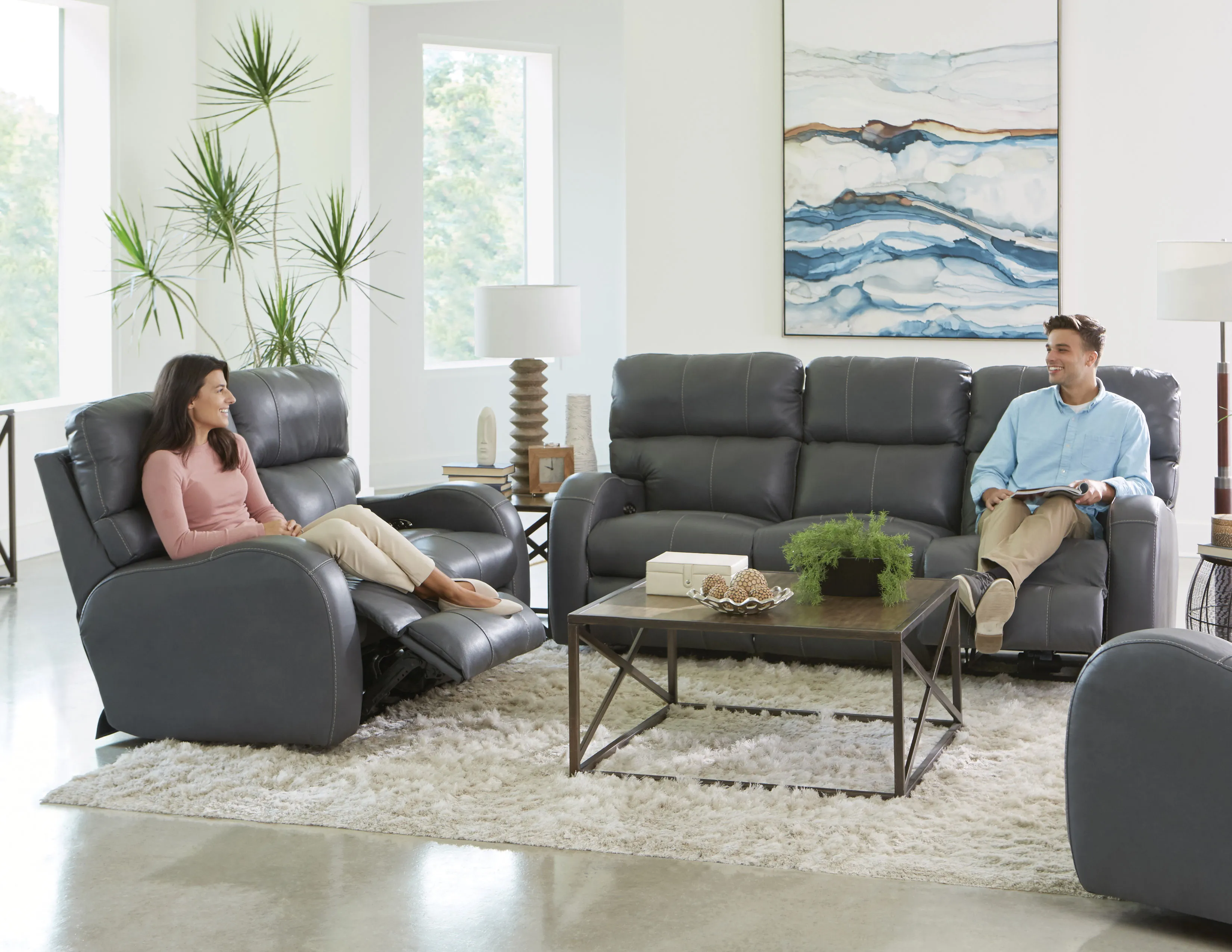 Angelo 83" Lay Flat Power Headrest Power Reclining Leather Sofa (2 colors) 10 Angelo 83" Lay Flat Power Headrest Power Reclining Leather Sofa (2 colors)