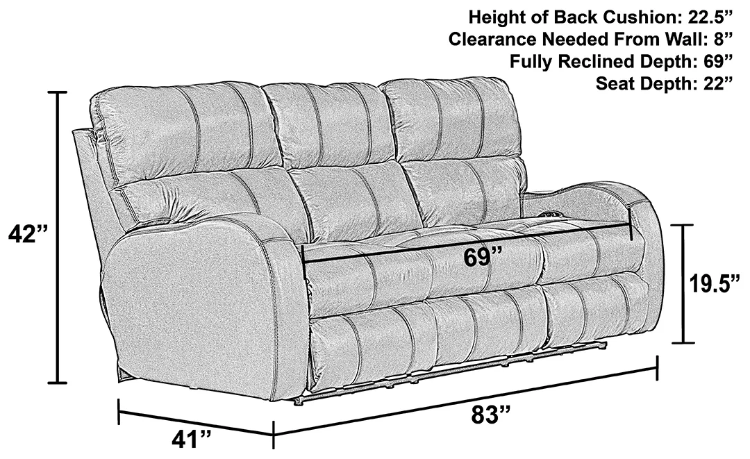 Angelo 83" Lay Flat Power Headrest Power Reclining Leather Sofa (2 colors) 13 Angelo 83" Lay Flat Power Headrest Power Reclining Leather Sofa (2 colors)