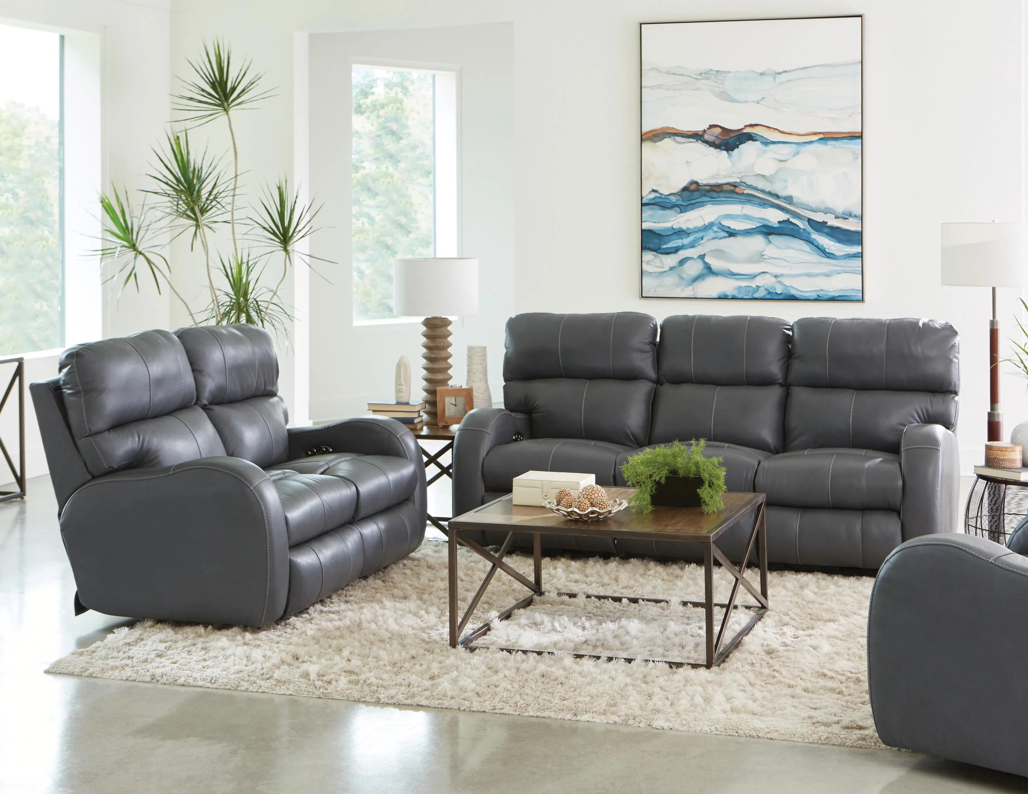 Angelo 83" Lay Flat Power Headrest Power Reclining Leather Sofa (2 colors) 9 Angelo 83" Lay Flat Power Headrest Power Reclining Leather Sofa (2 colors)