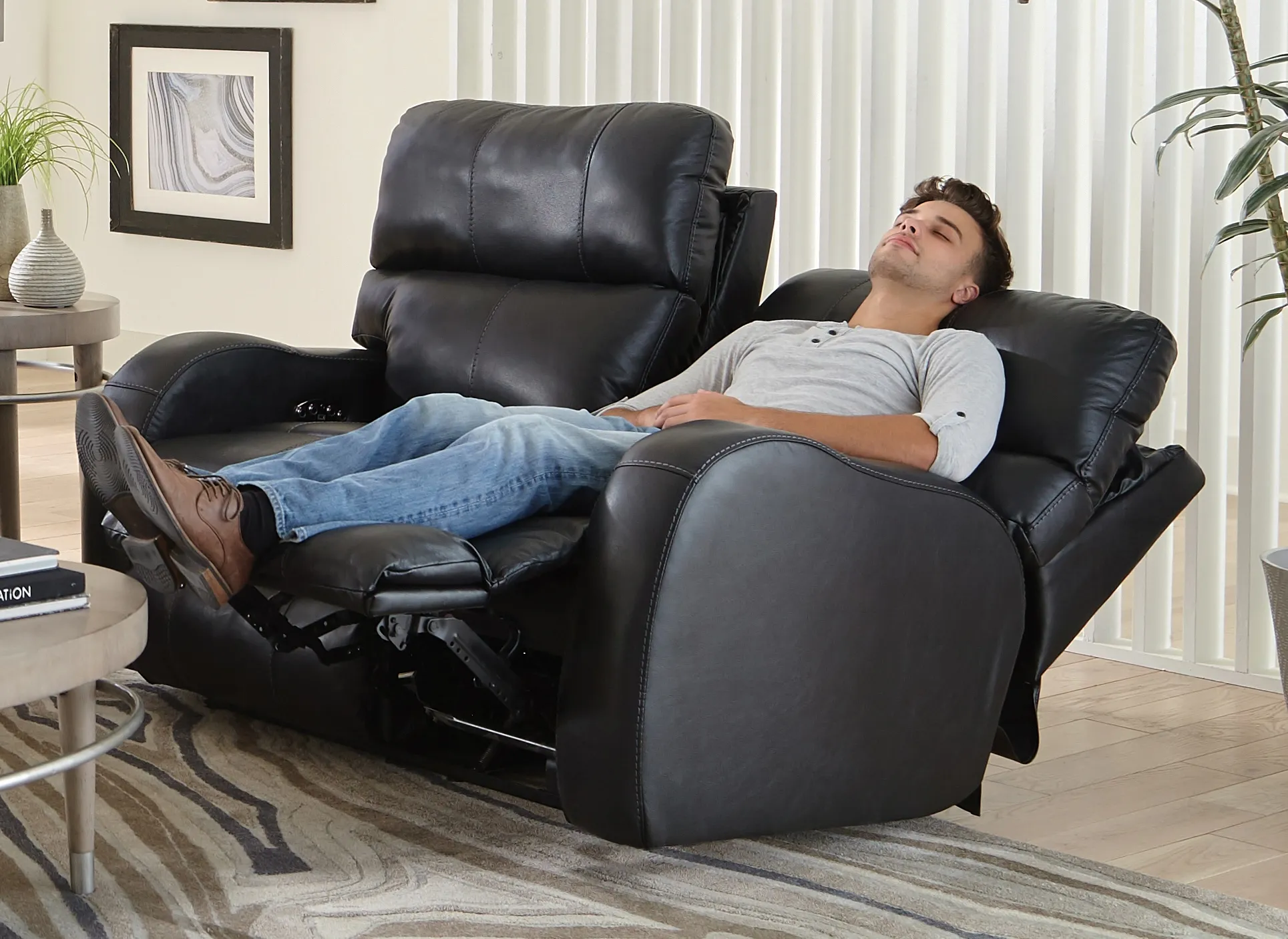 Angelo 83" Lay Flat Power Headrest Power Reclining Leather Sofa (two colors) 12 Angelo 83" Lay Flat Power Headrest Power Reclining Leather Sofa (two colors)