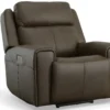 Barnett Power Recliner with Power Headrest and Lumbar (Dark Brown leather) In stock 18 Barnett Power Recliner with Power Headrest and Lumbar (Dark Brown leather) In stock