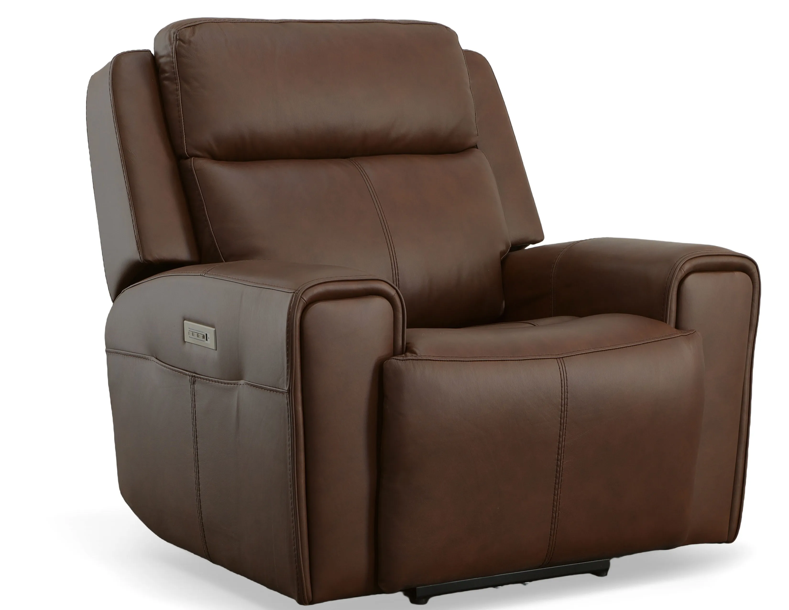 Barnett Power Reclining Loveseat with Console and Power Headrests and Lumbar (Chocolate leather) in stock 14 Barnett Power Reclining Loveseat with Console and Power Headrests and Lumbar (Chocolate leather) in stock
