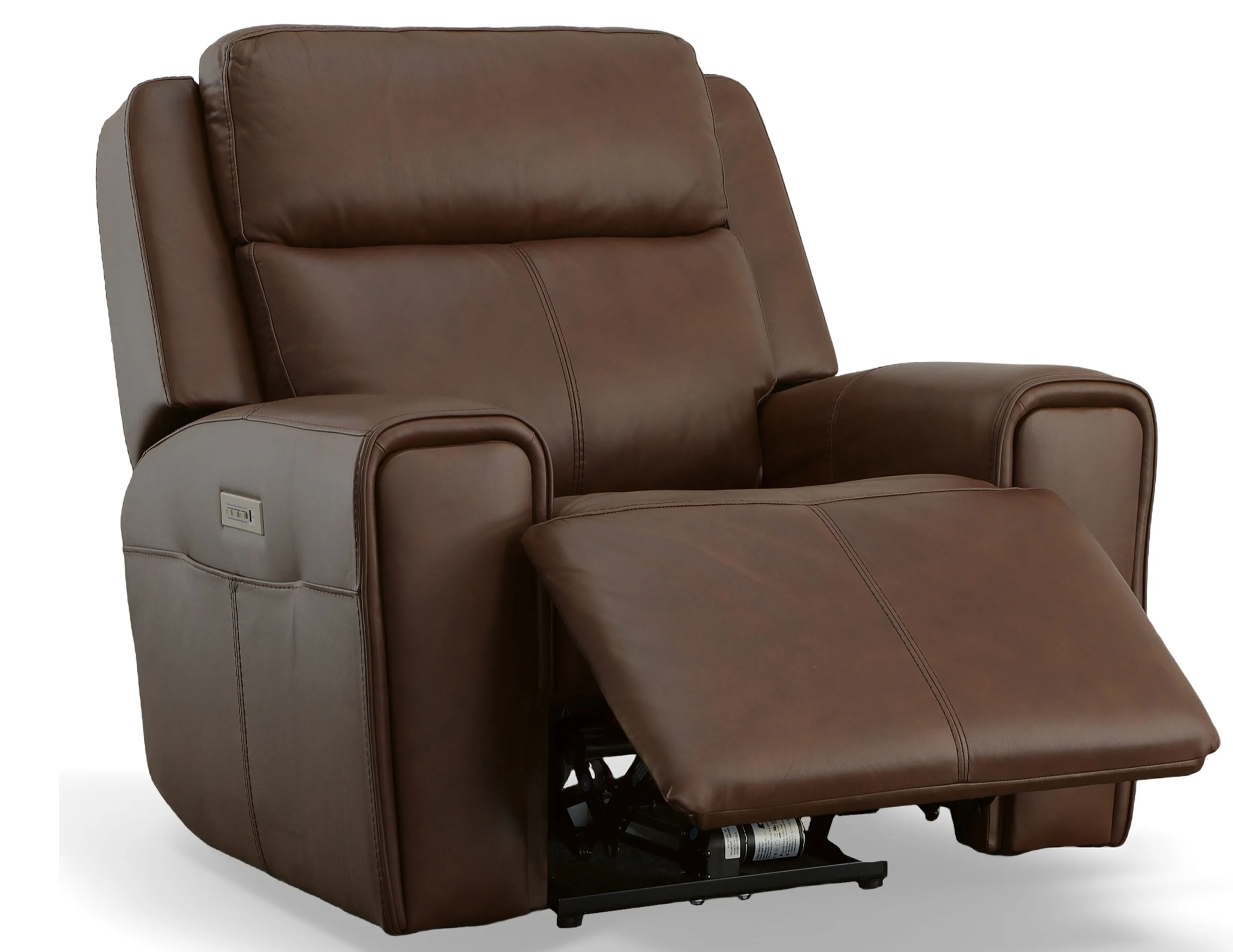 Barnett Power Reclining Loveseat with Console and Power Headrests and Lumbar (Chocolate leather) in stock 15 Barnett Power Reclining Loveseat with Console and Power Headrests and Lumbar (Chocolate leather) in stock