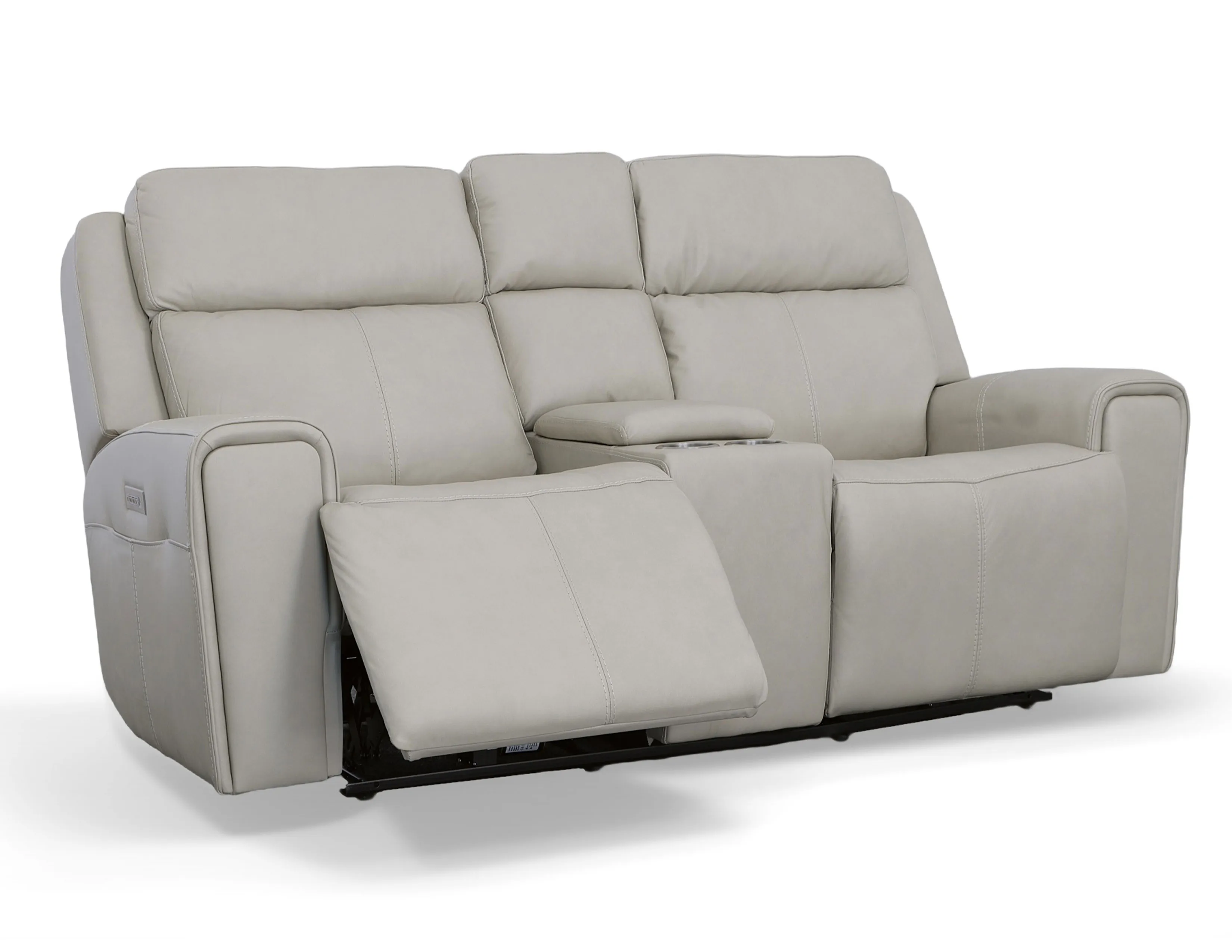 Barnett Power Reclining Loveseat with Console and Power Headrests and Lumbar (Chocolate leather) in stock 4 Barnett Power Reclining Loveseat with Console and Power Headrests and Lumbar (Chocolate leather) in stock