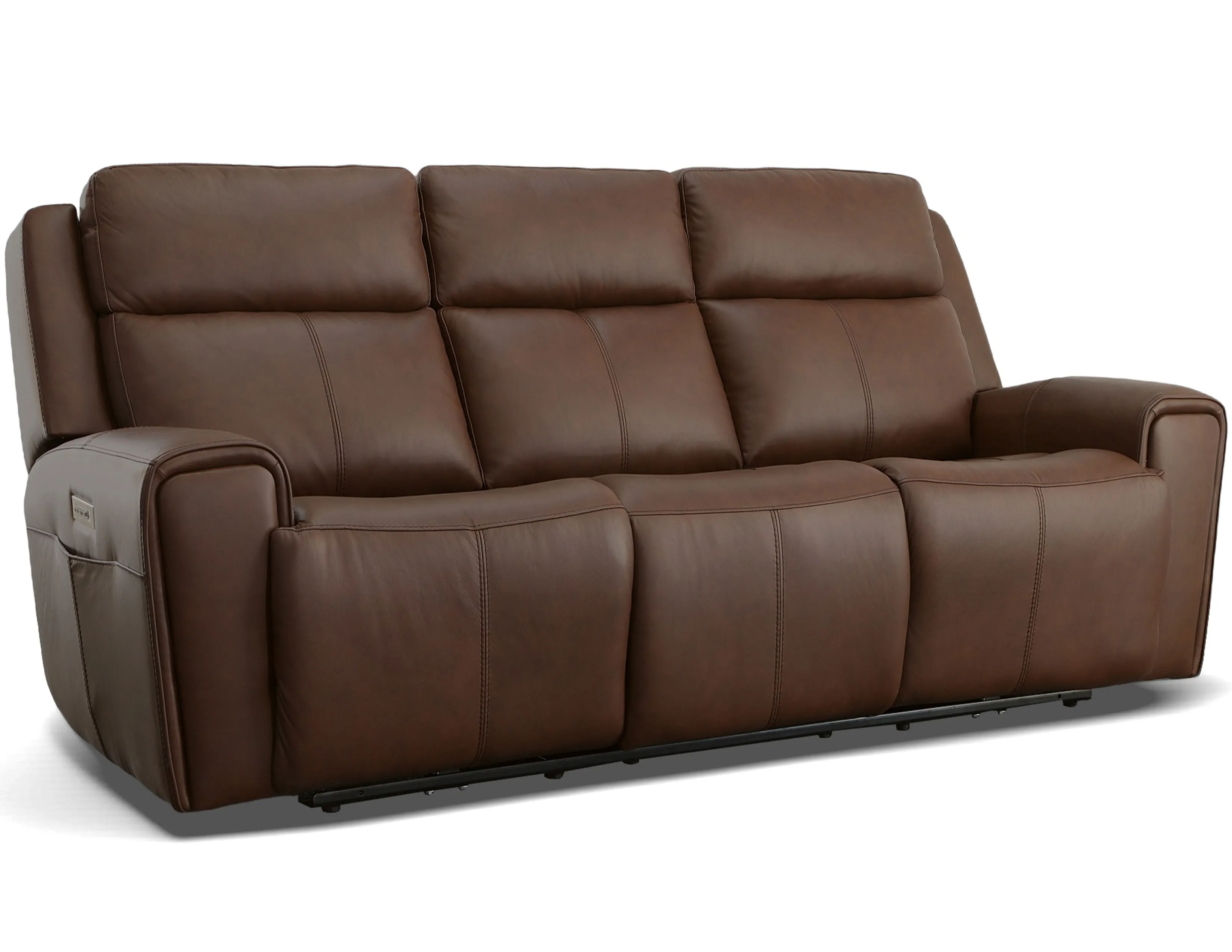 Barnett Power Reclining Loveseat with Console and Power Headrests and Lumbar (Chocolate leather) in stock 8 Barnett Power Reclining Loveseat with Console and Power Headrests and Lumbar (Chocolate leather) in stock