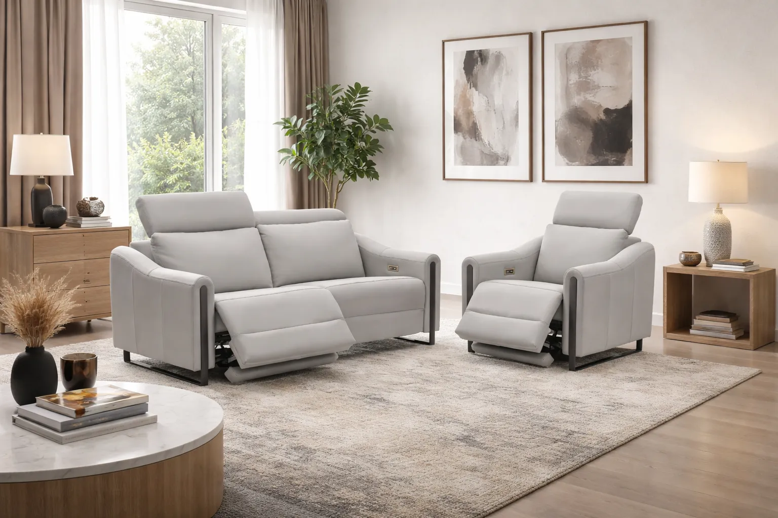 John Dual Power Reclining Sofa — Available in Standard & Wide Cushions, 140+ Leather Options, and 78", 82", or 110" Widths 3 John Dual Power Reclining Sofa — Available in Standard & Wide Cushions, 140+ Leather Options, and 78", 82", or 110" Widths