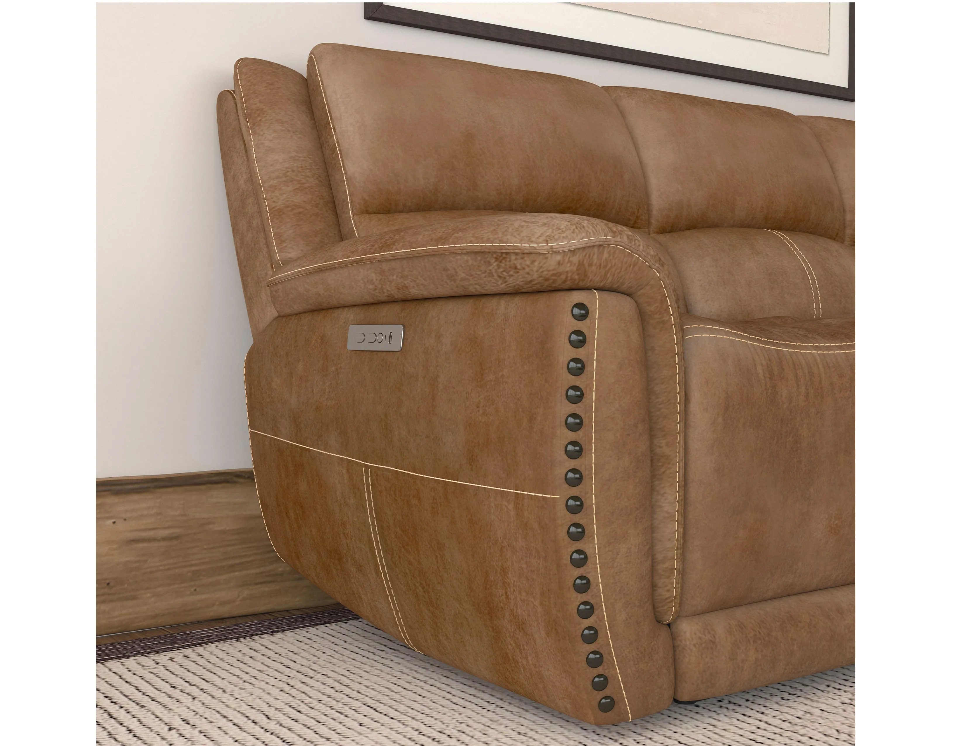 Beau 1011 Power Headrest Power Reclining Console Loveseat (Caramel faux leather fabric) in stock 19 Beau 1011 Power Headrest Power Reclining Console Loveseat (Caramel faux leather fabric) in stock