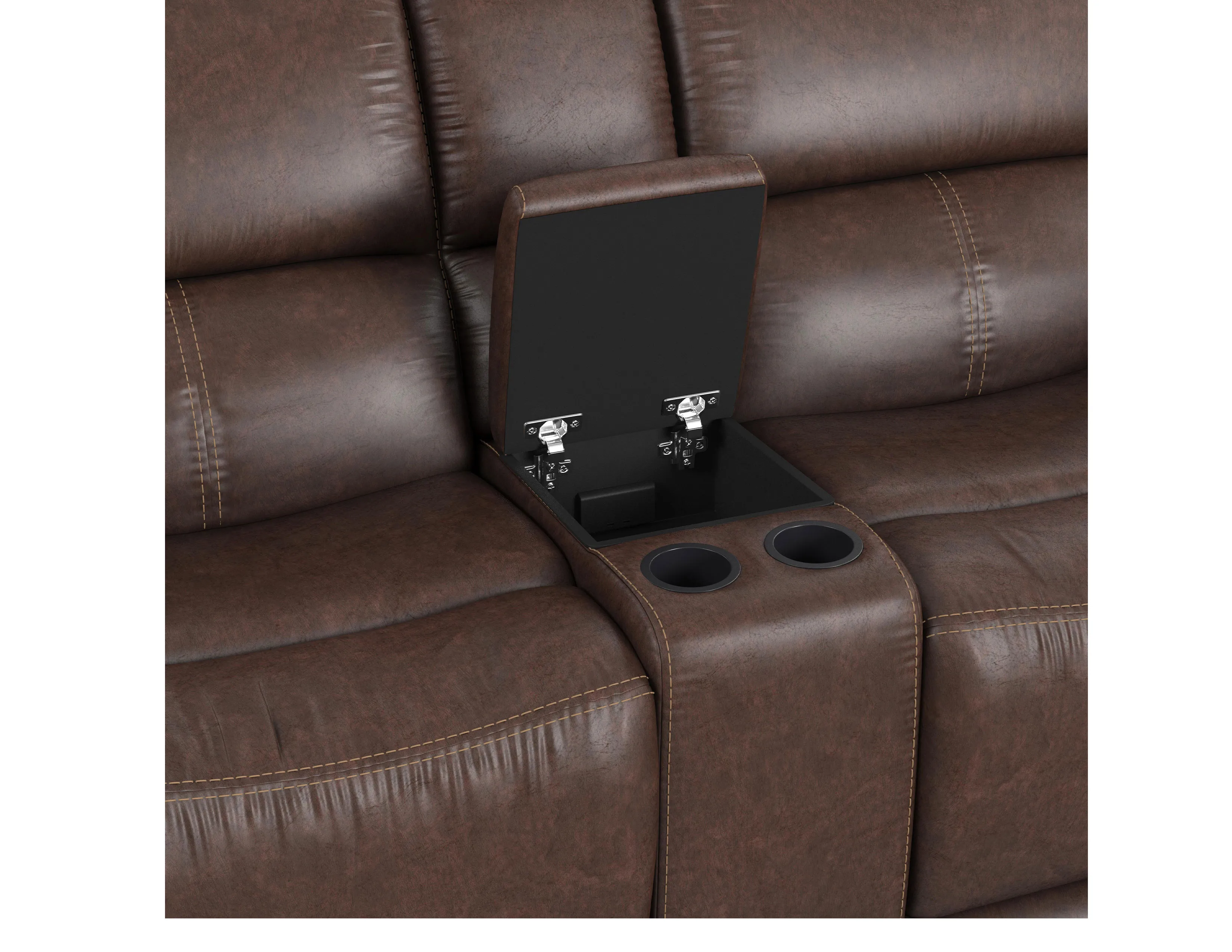 Beau 1011 Power Headrest Power Reclining Console Loveseat (Caramel faux leather fabric) in stock 5 Beau 1011 Power Headrest Power Reclining Console Loveseat (Caramel faux leather fabric) in stock