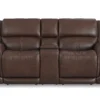 Beau 1011 Power Headrest Power Reclining Console Loveseat (Chocolate faux leather fabric) in stock 46 Beau 1011 Power Headrest Power Reclining Console Loveseat (Chocolate faux leather fabric) in stock