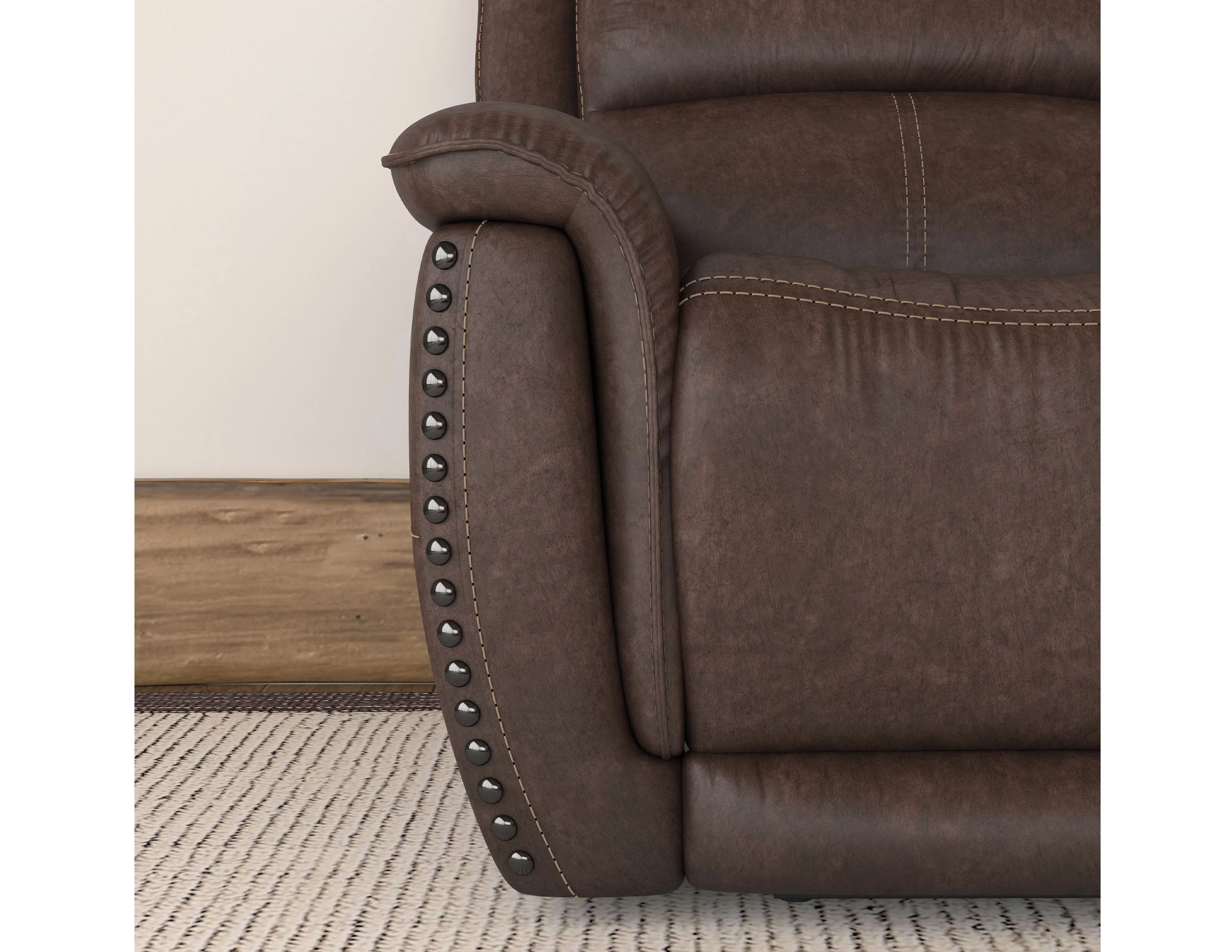 Beau 1011 Power Headrest Power Reclining Console Loveseat (Chocolate faux leather fabric) in stock 19 Beau 1011 Power Headrest Power Reclining Console Loveseat (Chocolate faux leather fabric) in stock