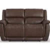 Beau 1011 Power Headrest Power Reclining Loveseat (Chocolate faux leather fabric) in stock 42 Beau 1011 Power Headrest Power Reclining Loveseat (Chocolate faux leather fabric) in stock