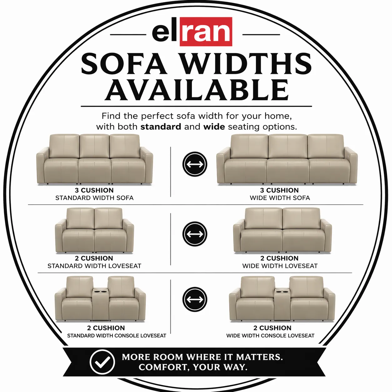 Margot Reclining Sofa — Available in Standard & Wide Cushions, 140+ Leather Options, and 82", 85", or 114" Widths 19 Margot Reclining Sofa — Available in Standard & Wide Cushions, 140+ Leather Options, and 82", 85", or 114" Widths