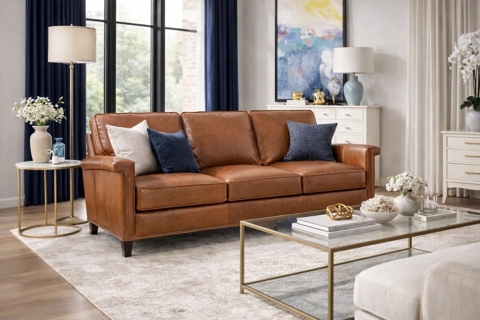 Bradington Young Mallory 774 Sofa (12 leathers) 8-Way Hand Tie 9 Bradington Young Mallory 774 Sofa (12 leathers) 8-Way Hand Tie