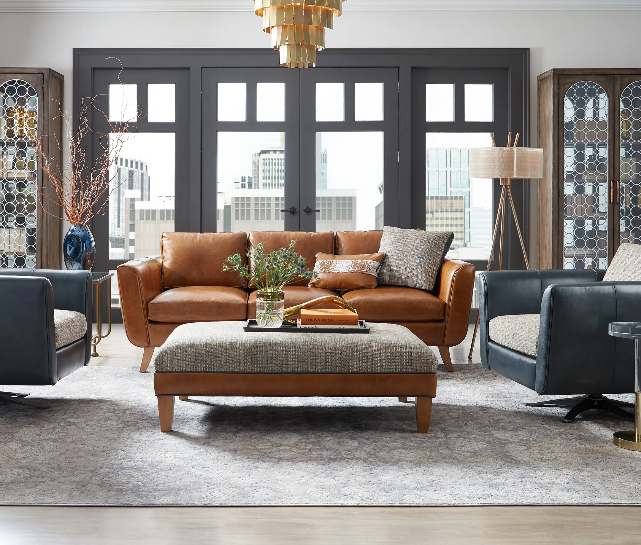 Bradington Young Alora 745 Sofa (12 leathers) 8-Way Hand Tie 4 Bradington Young Alora 745 Sofa (12 leathers) 8-Way Hand Tie