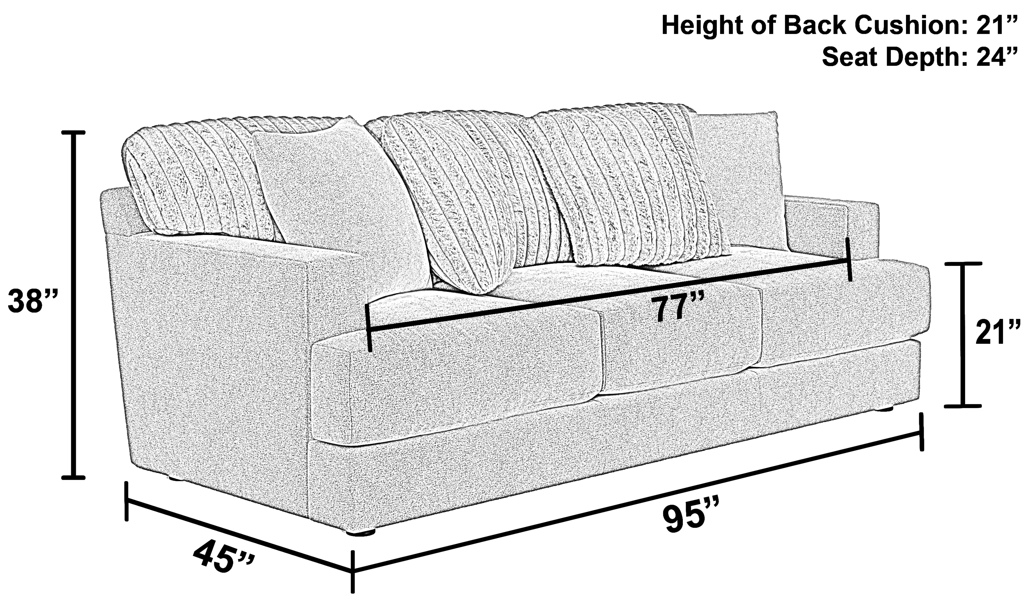 Eagan Stationary 95" Sofa (+3 colors) includes pillows 44 Eagan Stationary 95" Sofa (+3 colors) includes pillows