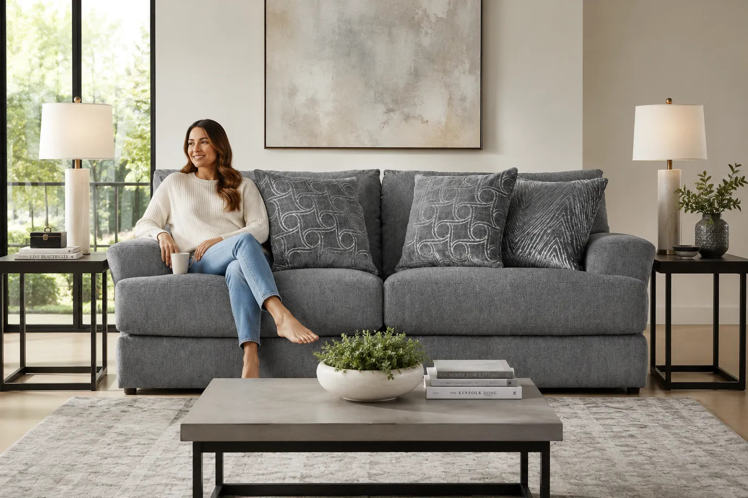 Lamar 90" Sofa (includes pillows) 2 colors 4 Lamar 90" Sofa (includes pillows) 2 colors