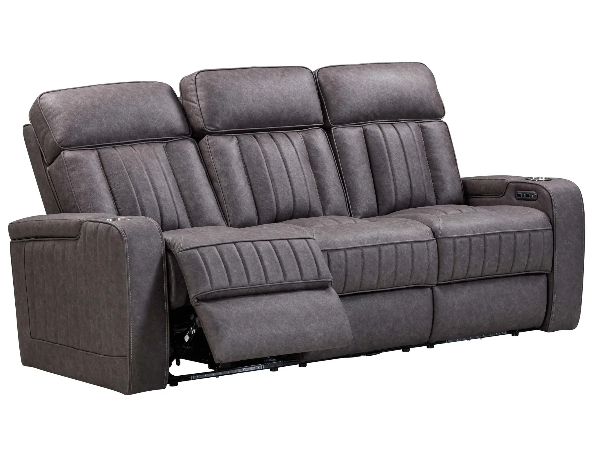 Equinox 85" Power Headrest Power Reclining Sofa w/ Dropdown Table Mercury (In stock - Fast shipping) 2 Equinox 85" Power Headrest Power Reclining Sofa w/ Dropdown Table Mercury (In stock - Fast shipping)