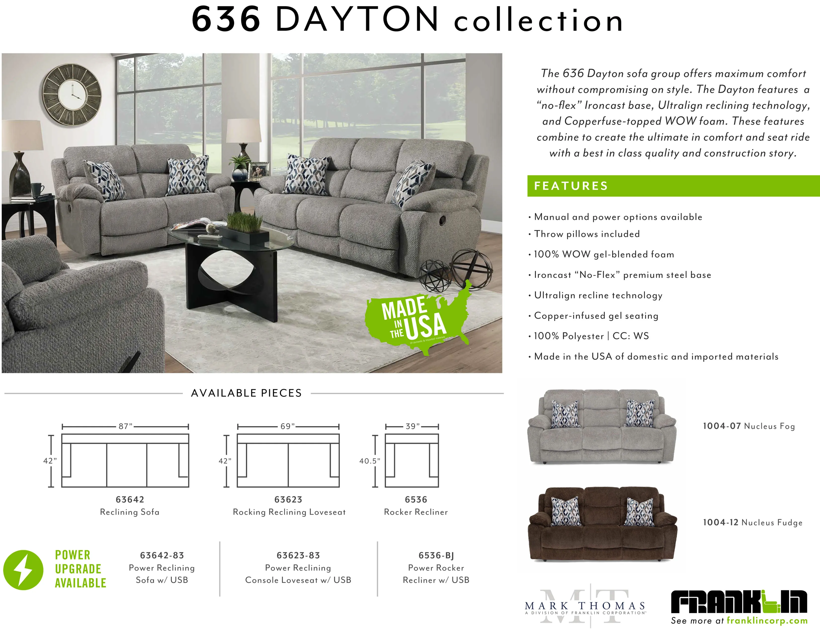 Dayton 87" Reclining Sofa (2 Colors) 22 Dayton 87" Reclining Sofa (2 Colors)