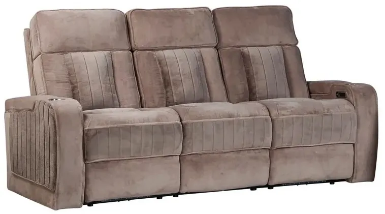Equinox 85" Power Headrest Power Reclining Sofa w/ Drop Down Table Mushroom (In stock - Fast Shipping 1 Equinox 85" Power Headrest Power Reclining Sofa w/ Drop Down Table Mushroom (In stock - Fast Shipping
