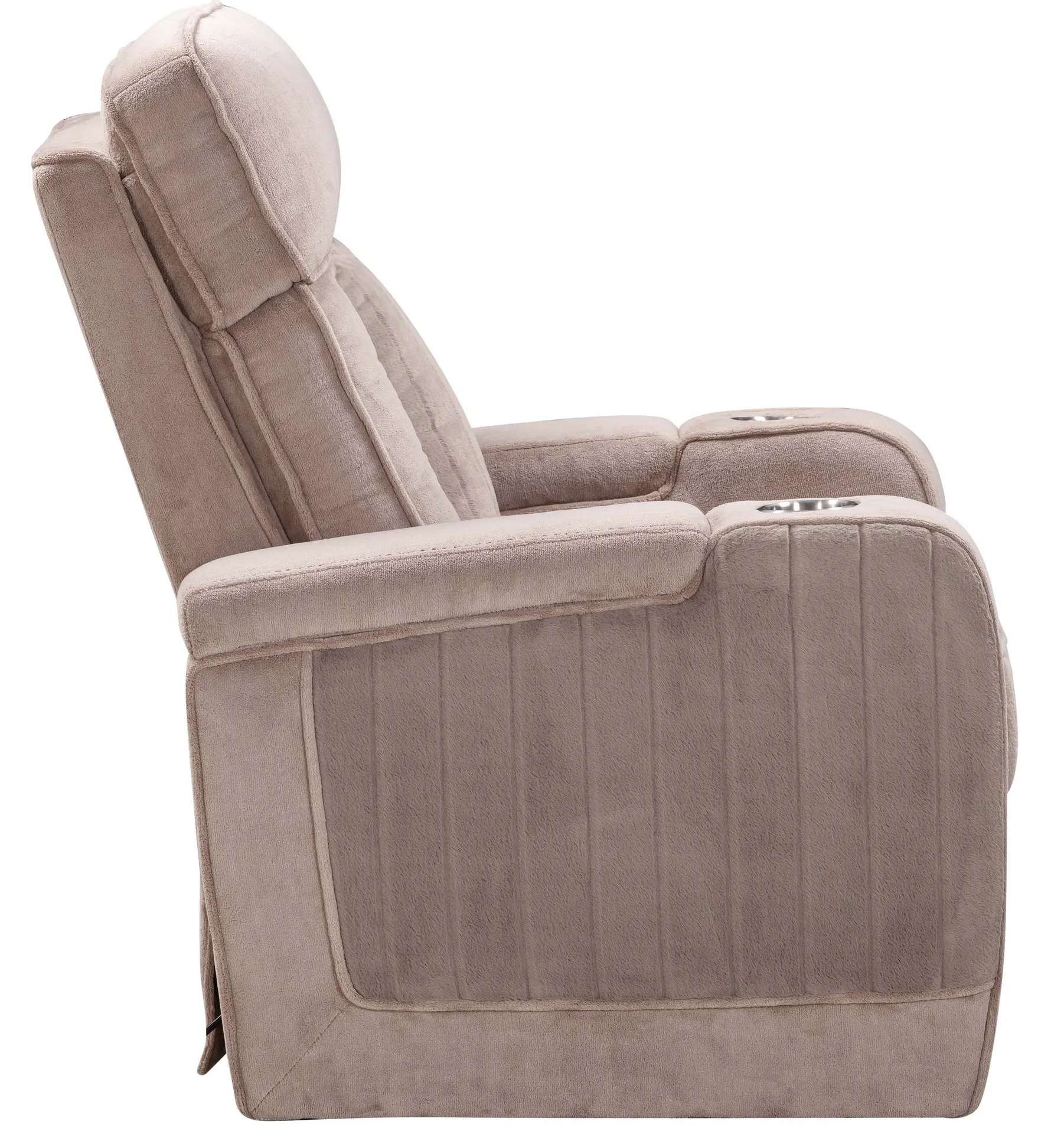 Equinox 85" Power Headrest Power Reclining Sofa w/ Drop Down Table Mushroom (In stock - Fast Shipping 17 Equinox 85" Power Headrest Power Reclining Sofa w/ Drop Down Table Mushroom (In stock - Fast Shipping