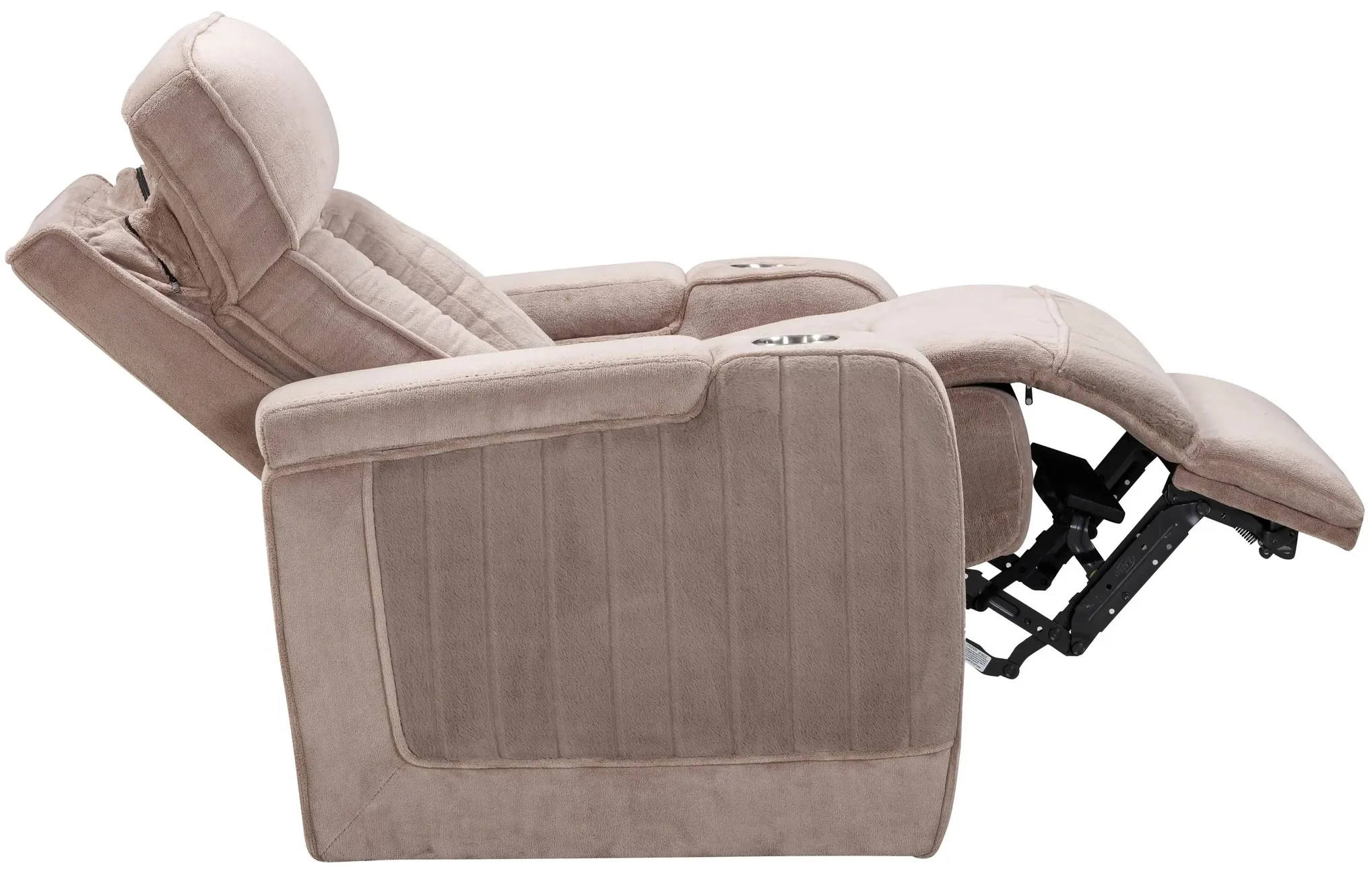 Equinox 85" Power Headrest Power Reclining Sofa w/ Drop Down Table Mushroom (In stock - Fast Shipping 18 Equinox 85" Power Headrest Power Reclining Sofa w/ Drop Down Table Mushroom (In stock - Fast Shipping