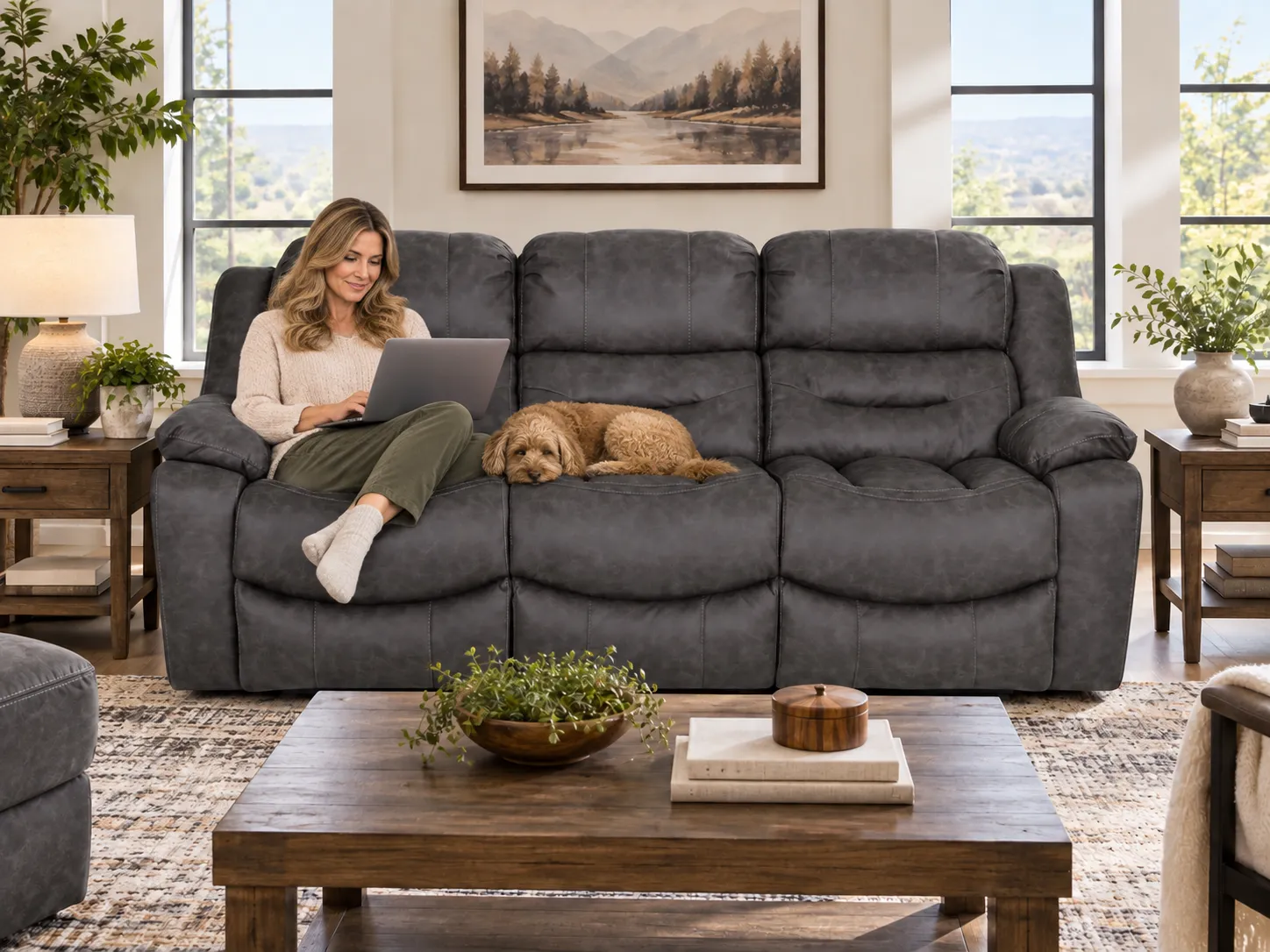 Decker 91.5" Reclining Sofa Slate (Best-Selling Comfort. Built for Real Life.) 3 Decker 91.5" Reclining Sofa Slate (Best-Selling Comfort. Built for Real Life.)