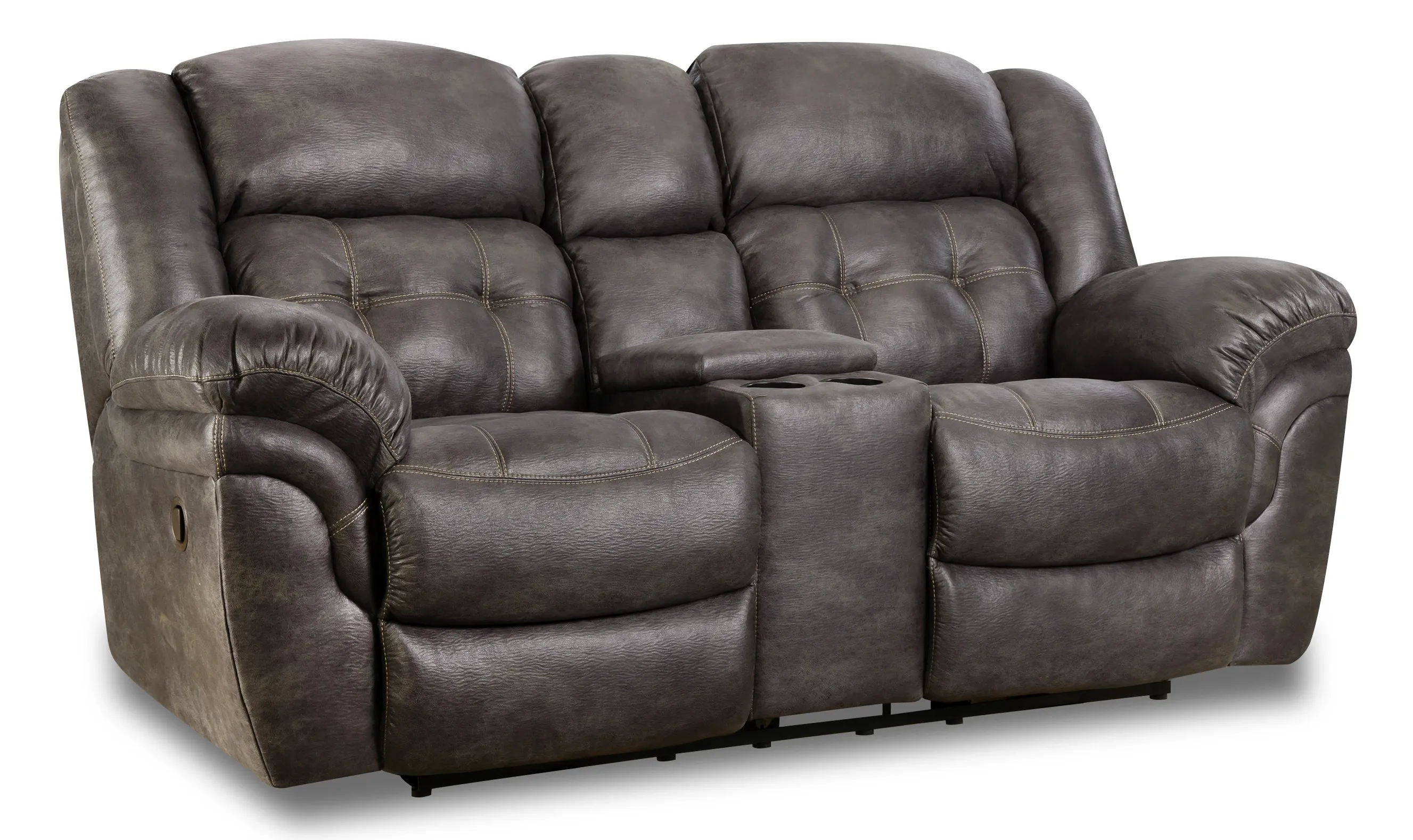 Haven 81" Reclining Console Loveseat Charcoal (In stock) 1 Haven 81" Reclining Console Loveseat Charcoal (In stock)