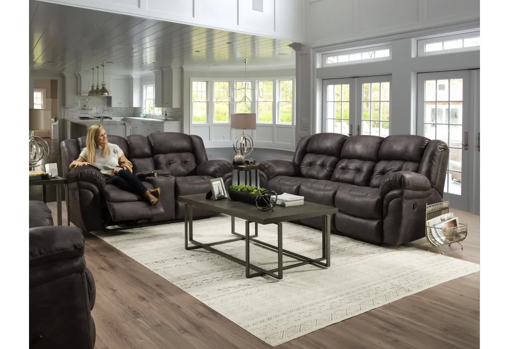Haven 81" Reclining Console Loveseat Charcoal (In stock) 4 Haven 81" Reclining Console Loveseat Charcoal (In stock)