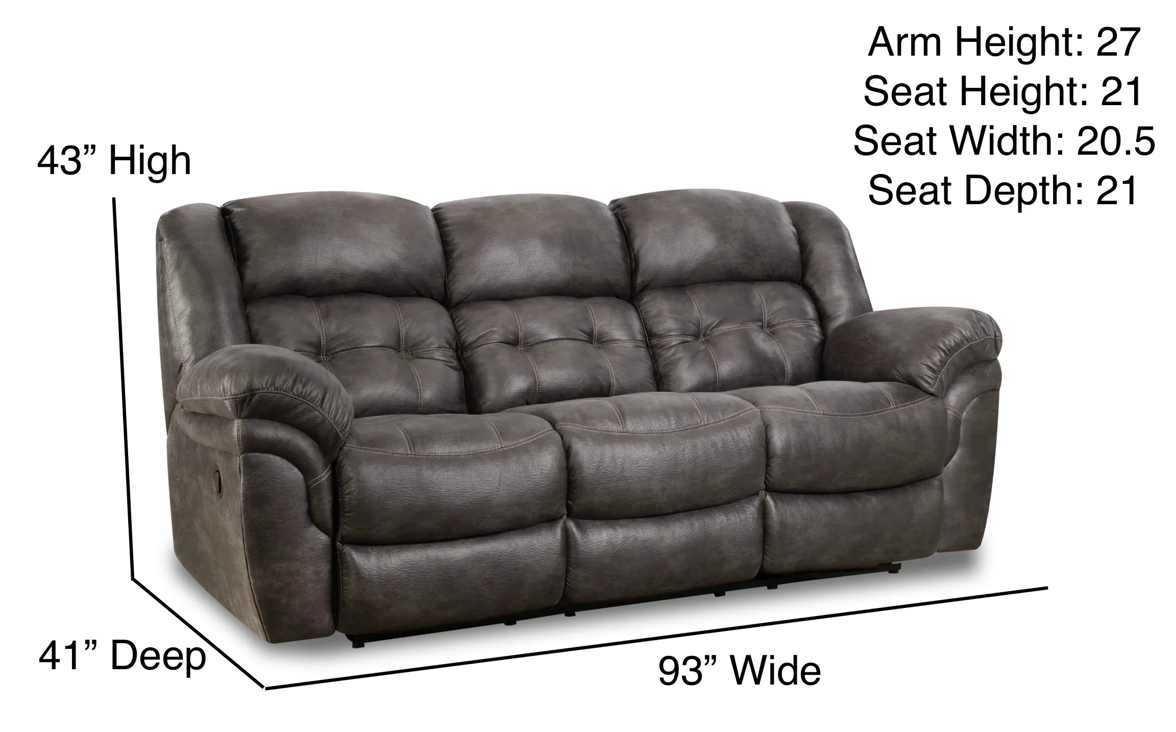 Haven 81" Reclining Console Loveseat Charcoal (In stock) 6 Haven 81" Reclining Console Loveseat Charcoal (In stock)