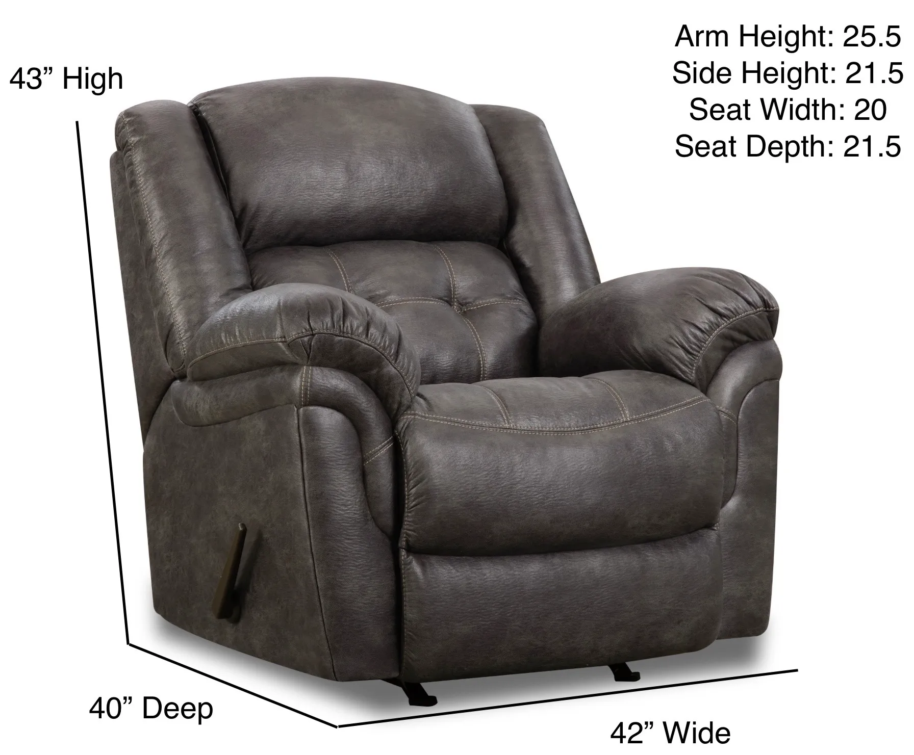 Haven 81" Reclining Console Loveseat Charcoal (In stock) 9 Haven 81" Reclining Console Loveseat Charcoal (In stock)