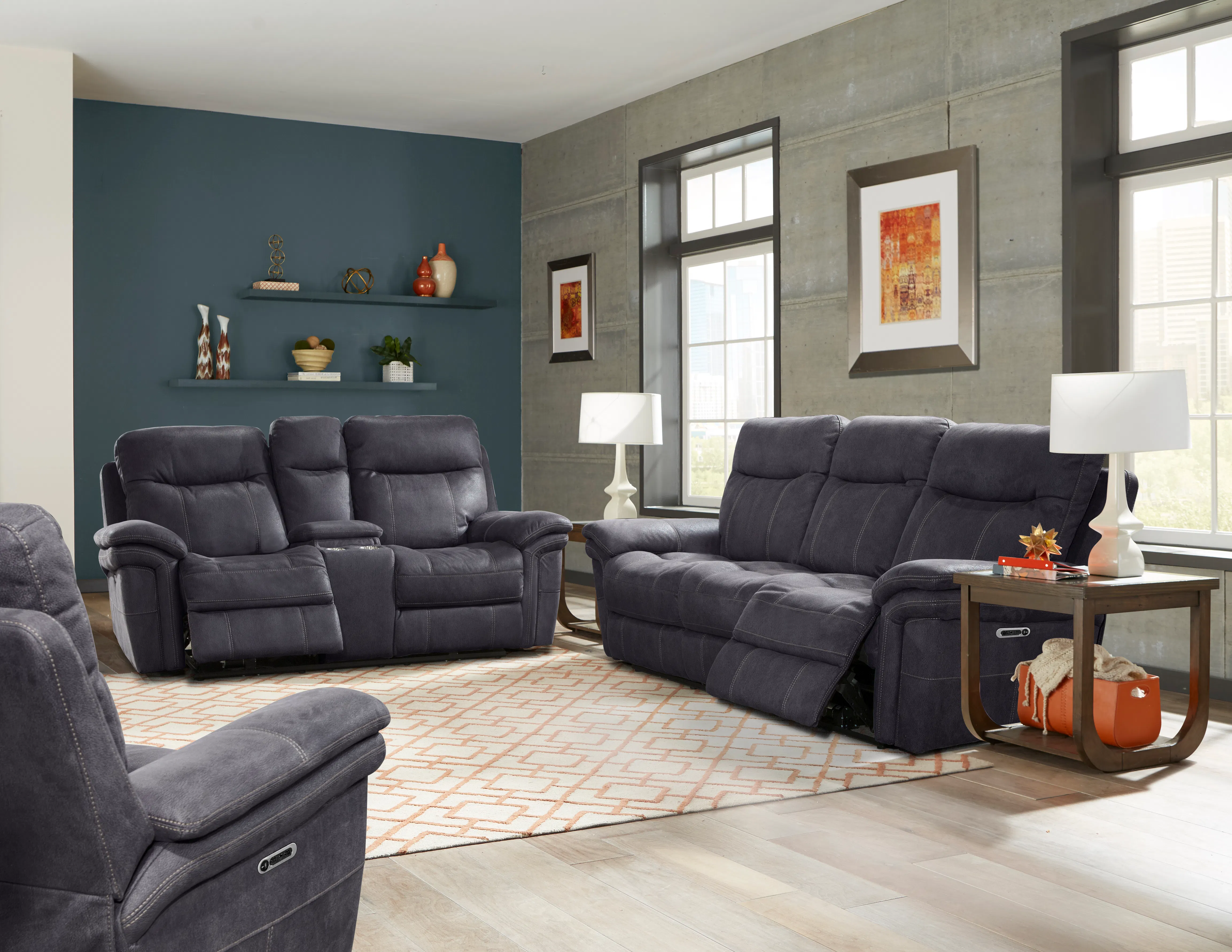 Mason 90" Power Headrest Power Reclining Sofa Charcoal (In stock - Fast shipping) 6 Mason 90" Power Headrest Power Reclining Sofa Charcoal (In stock - Fast shipping)