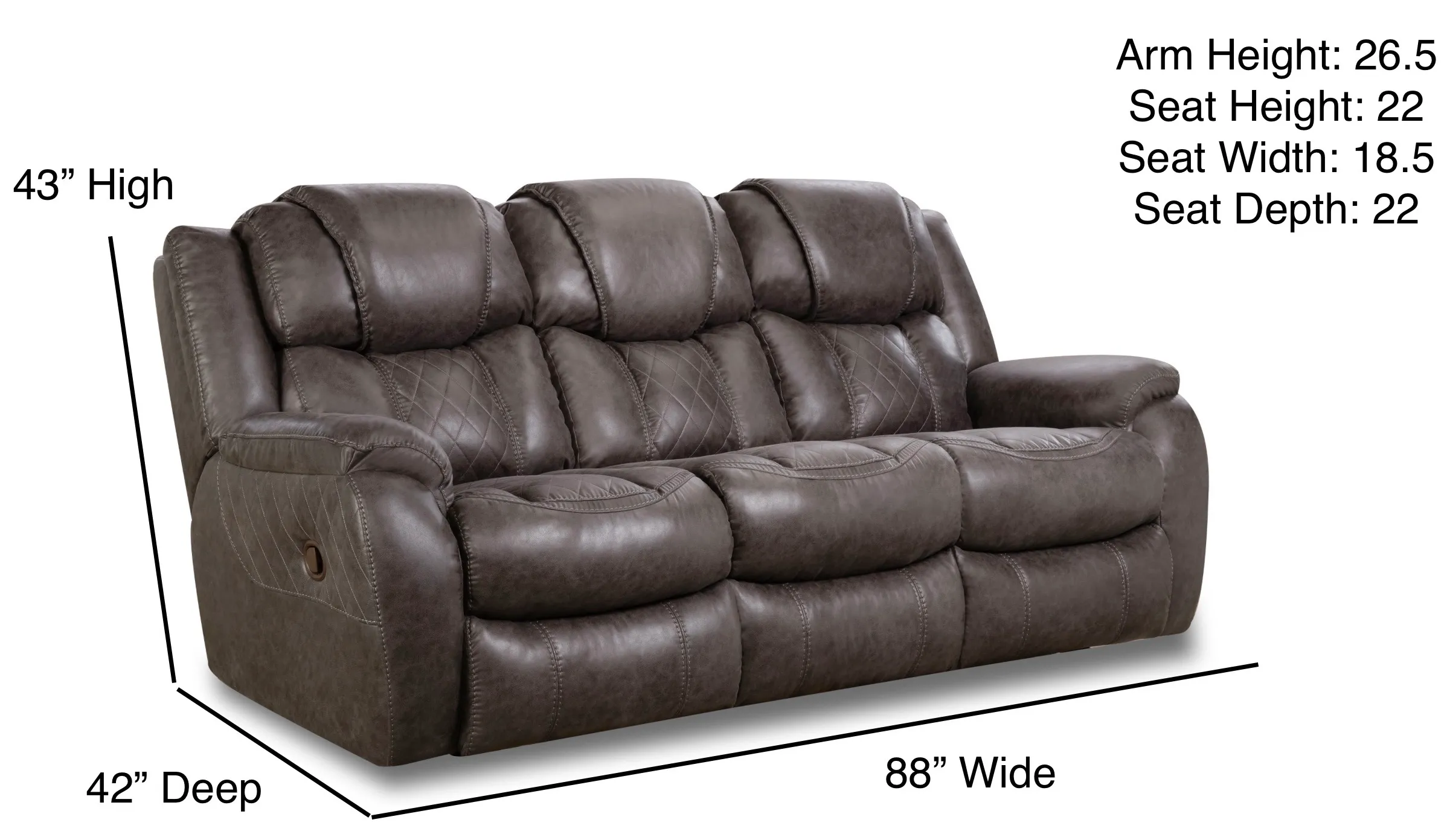 Rayna 78" Reclining Console Loveseat Grey (In stock) 6 Rayna 78" Reclining Console Loveseat Grey (In stock)