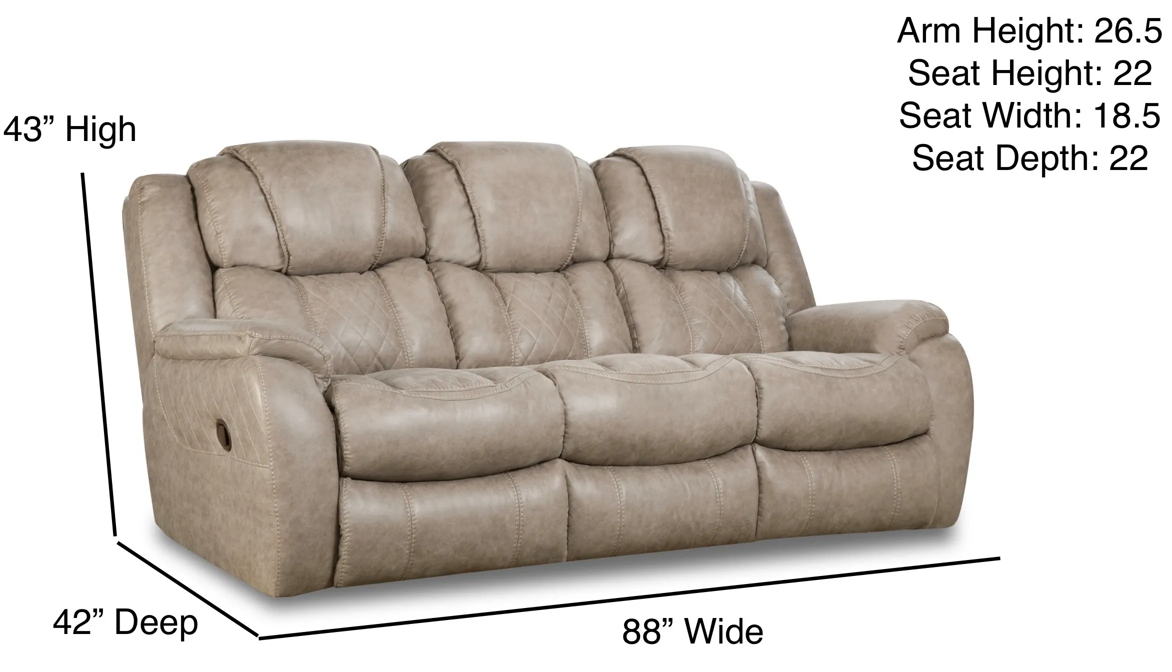 Rayna 88" Double Reclining Sofa Tan (In stock) 2 Rayna 88" Double Reclining Sofa Tan (In stock)