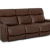Brixton 648 Reclining Sofa (94") Brown Faux Leather Like Fabric