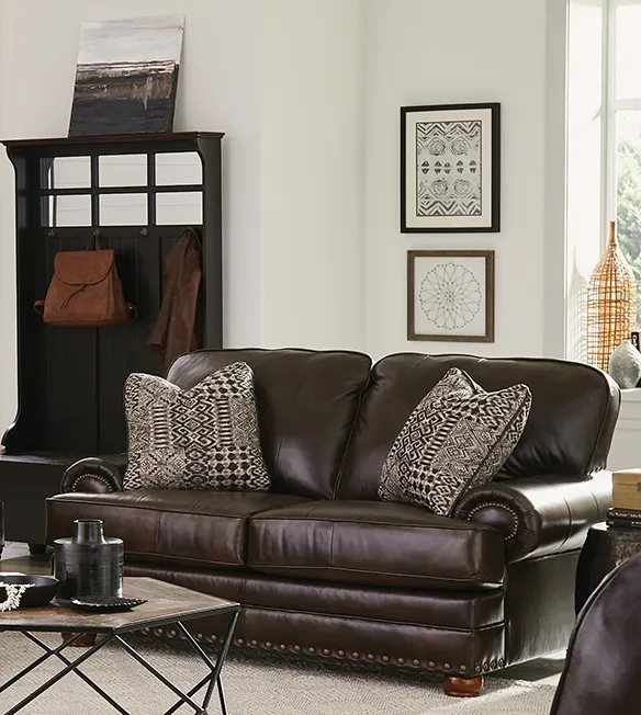 Roberto 94" Top Grain Leather Touch Sofa (Includes Pillows) In stock 18 Roberto 94" Top Grain Leather Touch Sofa (Includes Pillows) In stock
