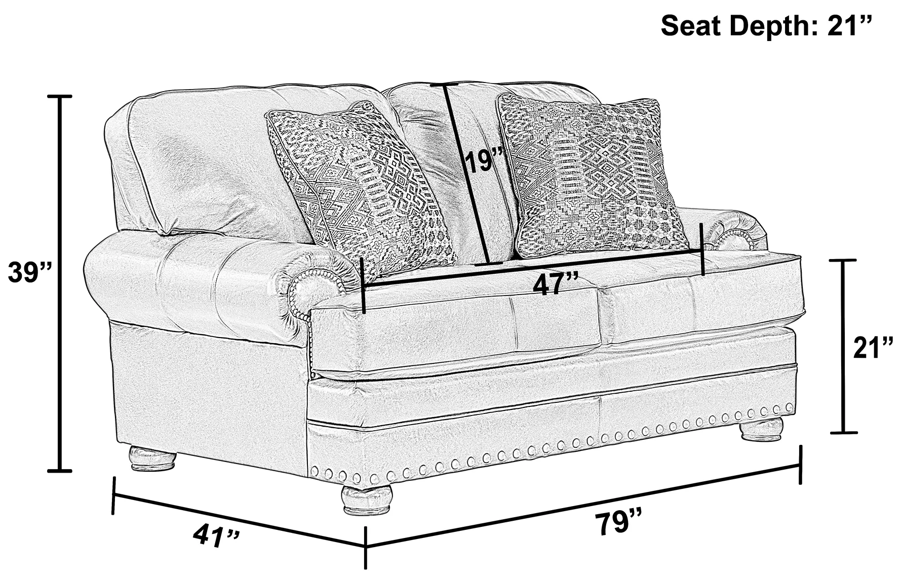 Roberto 94" Top Grain Leather Touch Sofa (Includes Pillows) In stock 20 Roberto 94" Top Grain Leather Touch Sofa (Includes Pillows) In stock