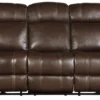 Eclipse Leather 86" Power Headrest Power Reclining Sofa Brown (In stock - Fast shipping)